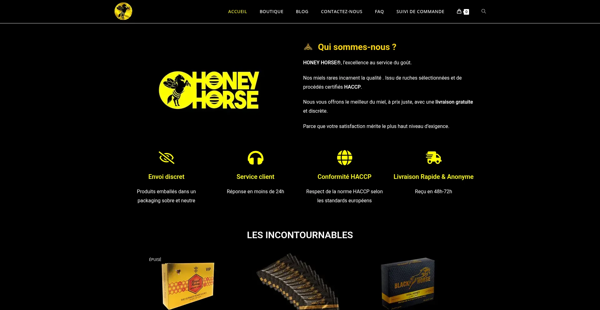 Website screenshot of Honey-horse.com