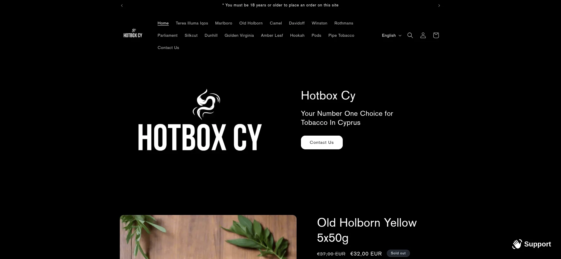 Website screenshot of Hotboxcy.com