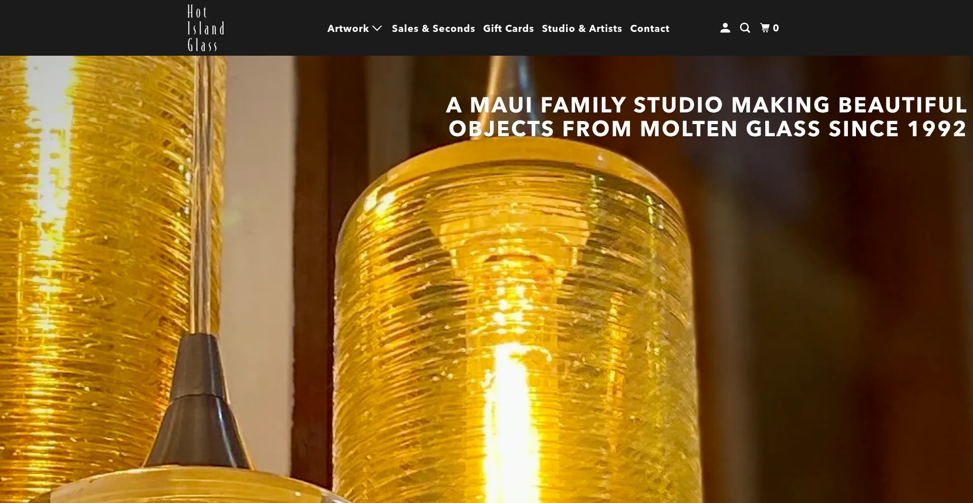Website screenshot of Hotislandglass.com