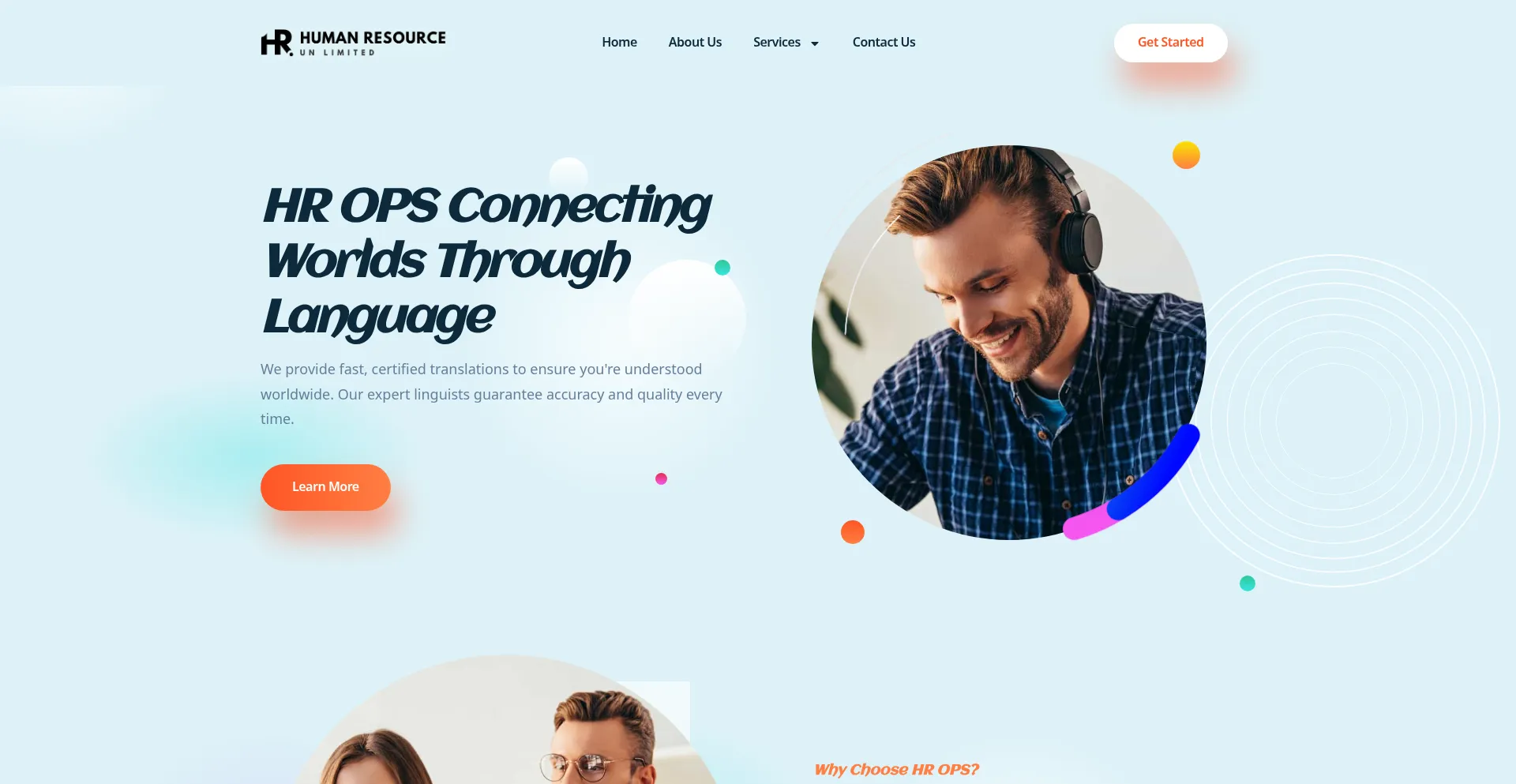 Website screenshot of Hrops.co.uk