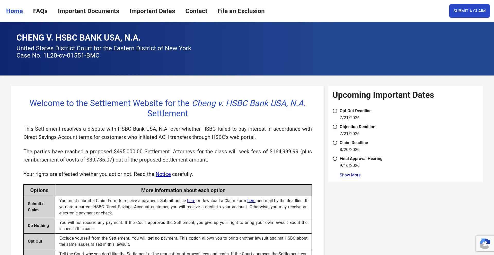 Hsbcdirectsavingsaccountsettlement.com