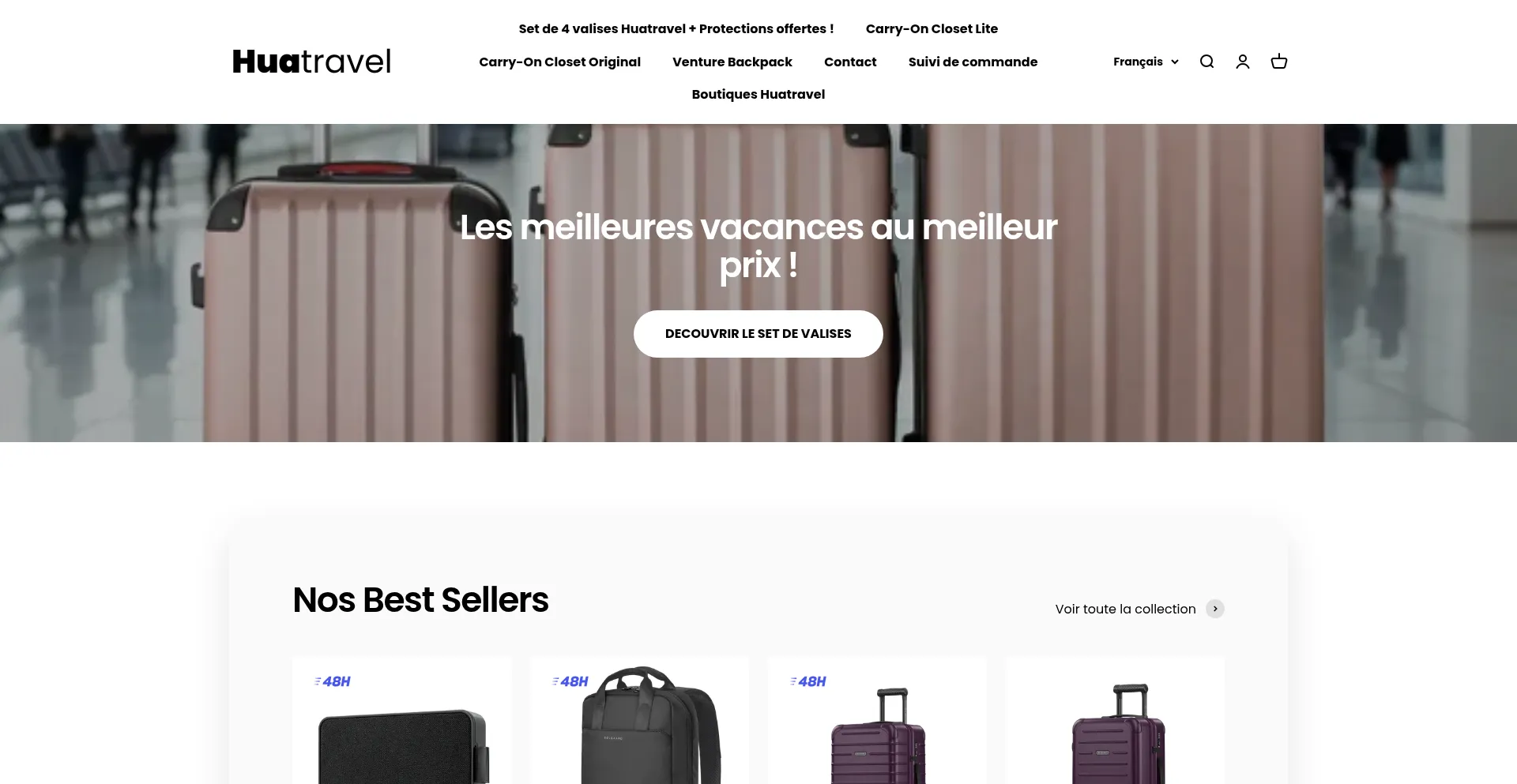 Website screenshot of Hua-travel.store