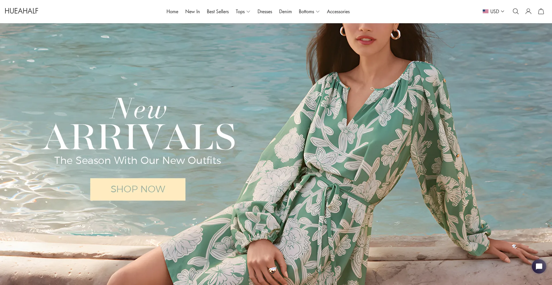 Website screenshot of Hueahalf.com