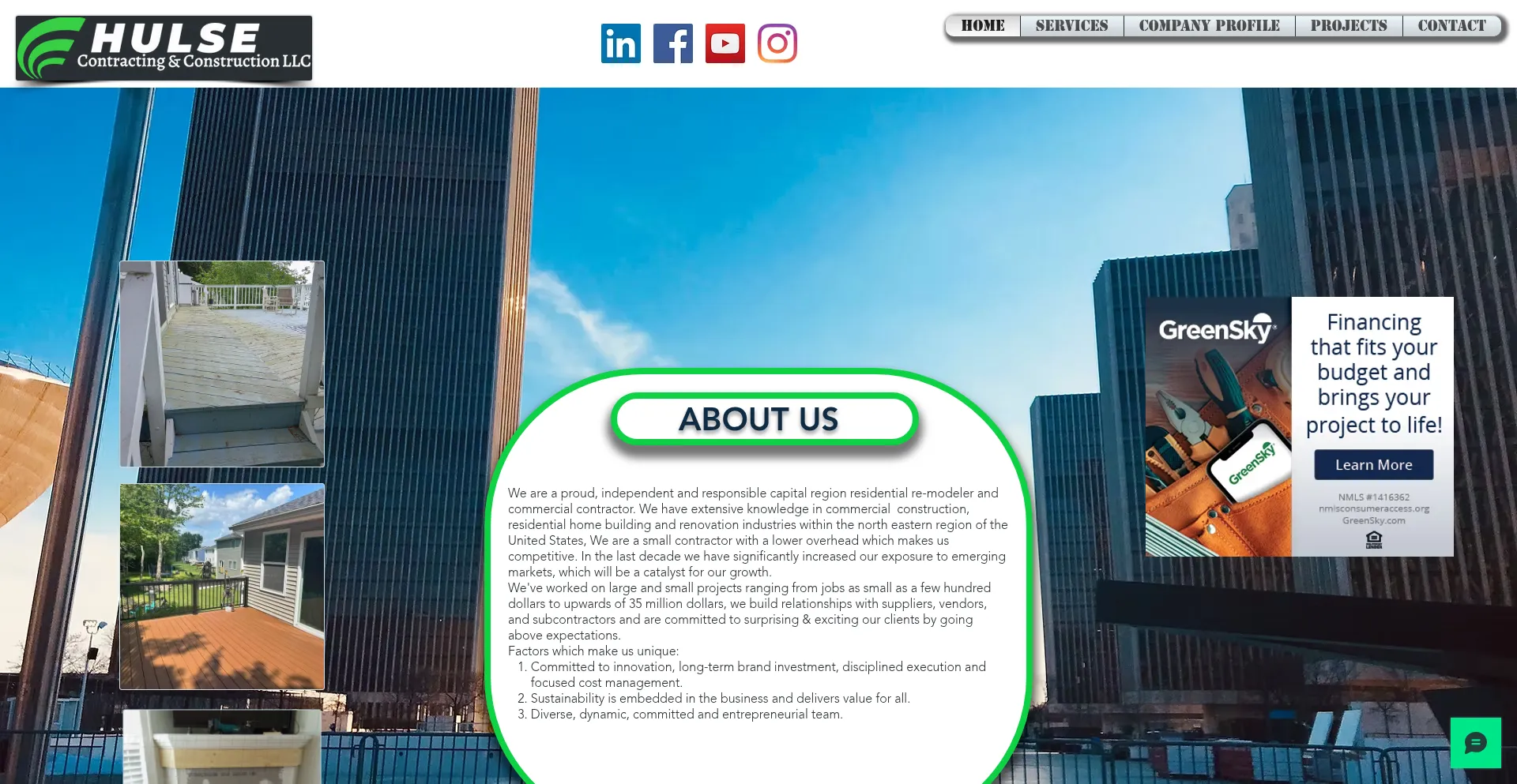 Website screenshot of Hulsecon.com