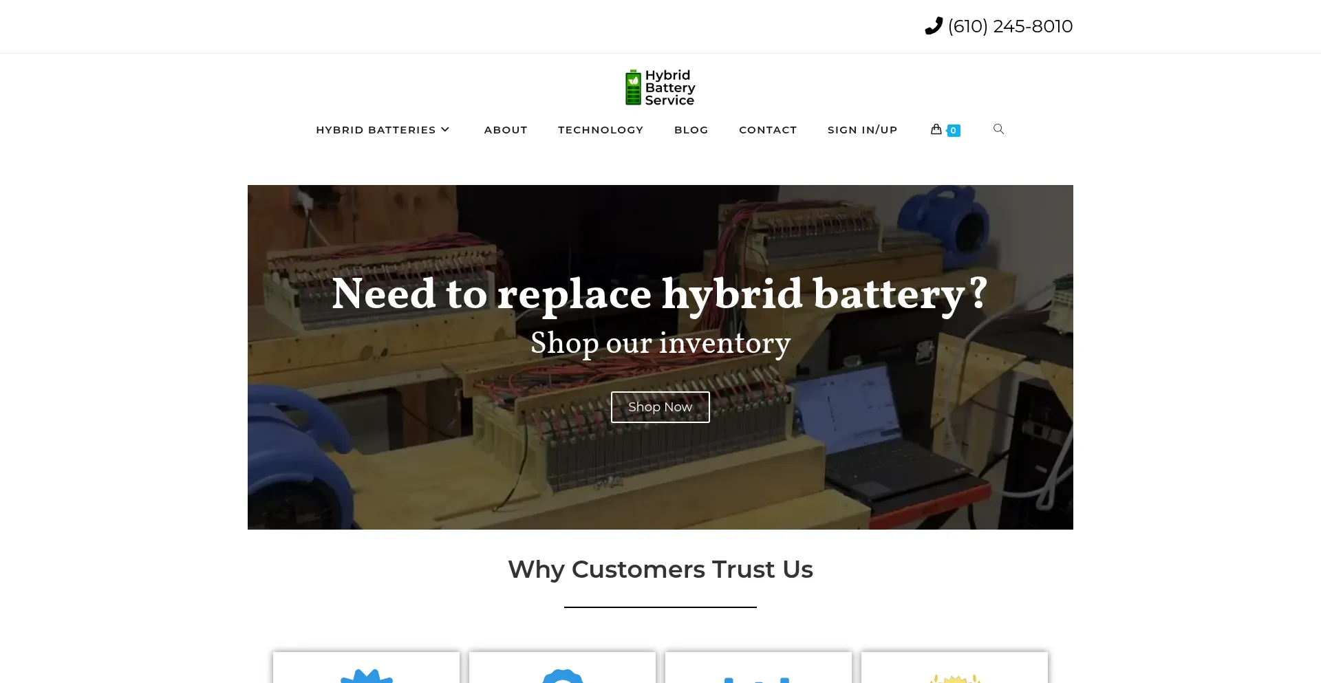Hybridbatteryservice.com Screenshot