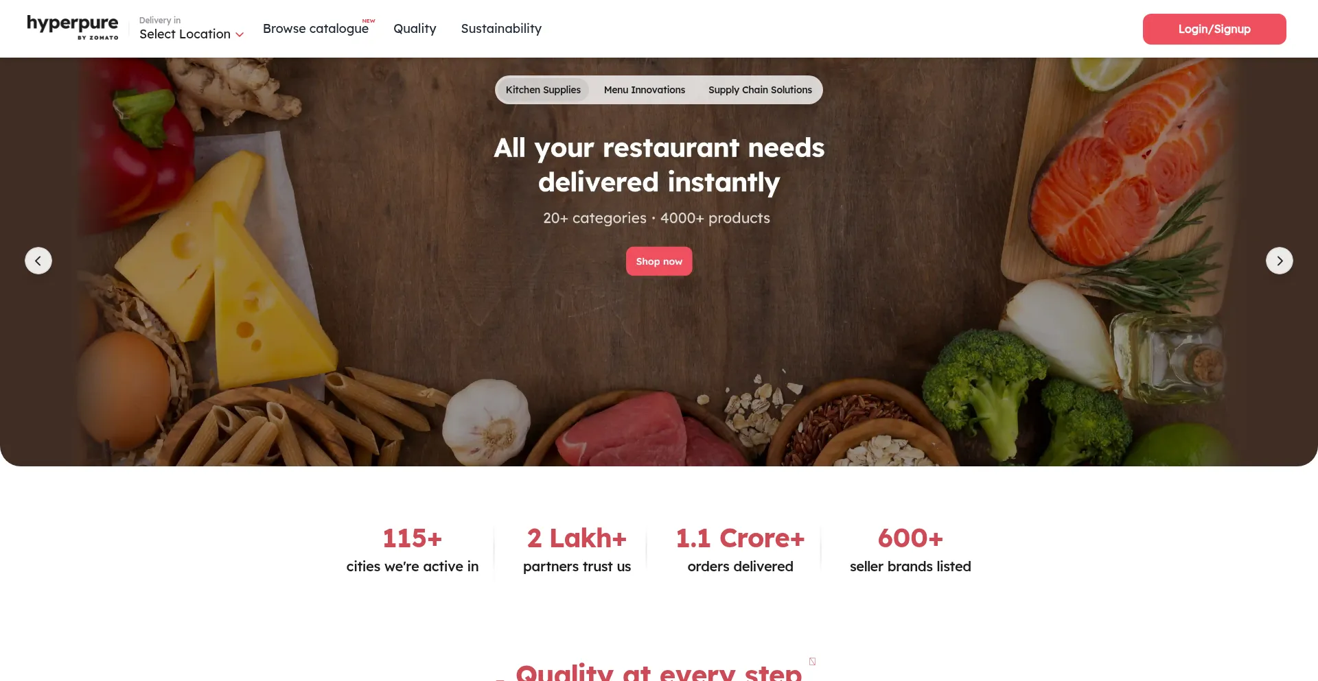 Website screenshot of Hyperpure.com