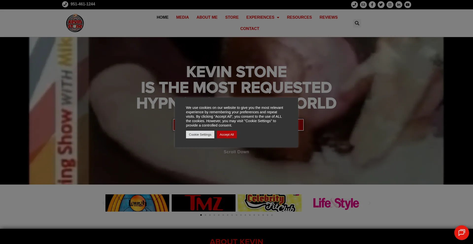 Website screenshot of Hypnotist.com