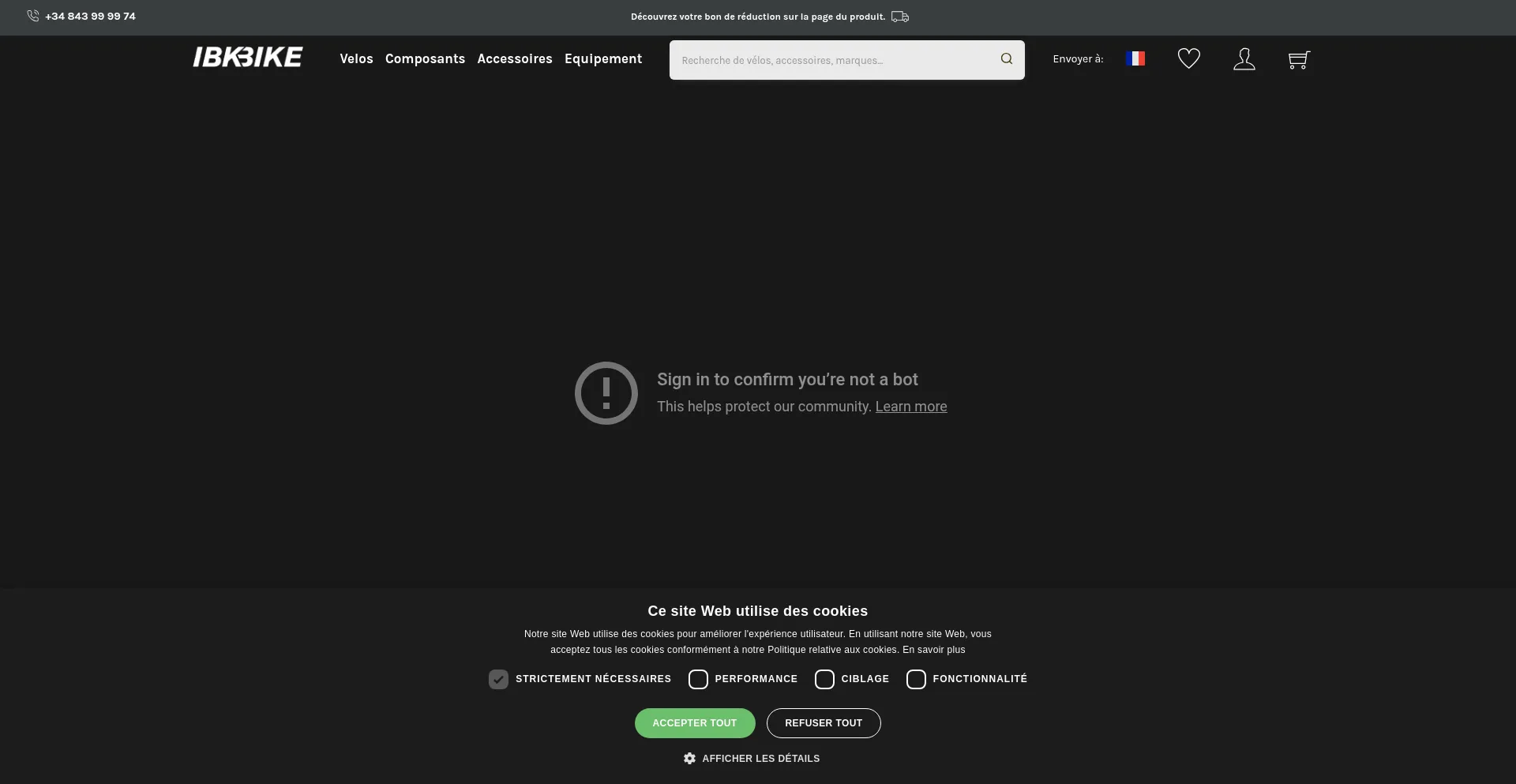 Website screenshot of Ibkbike.fr