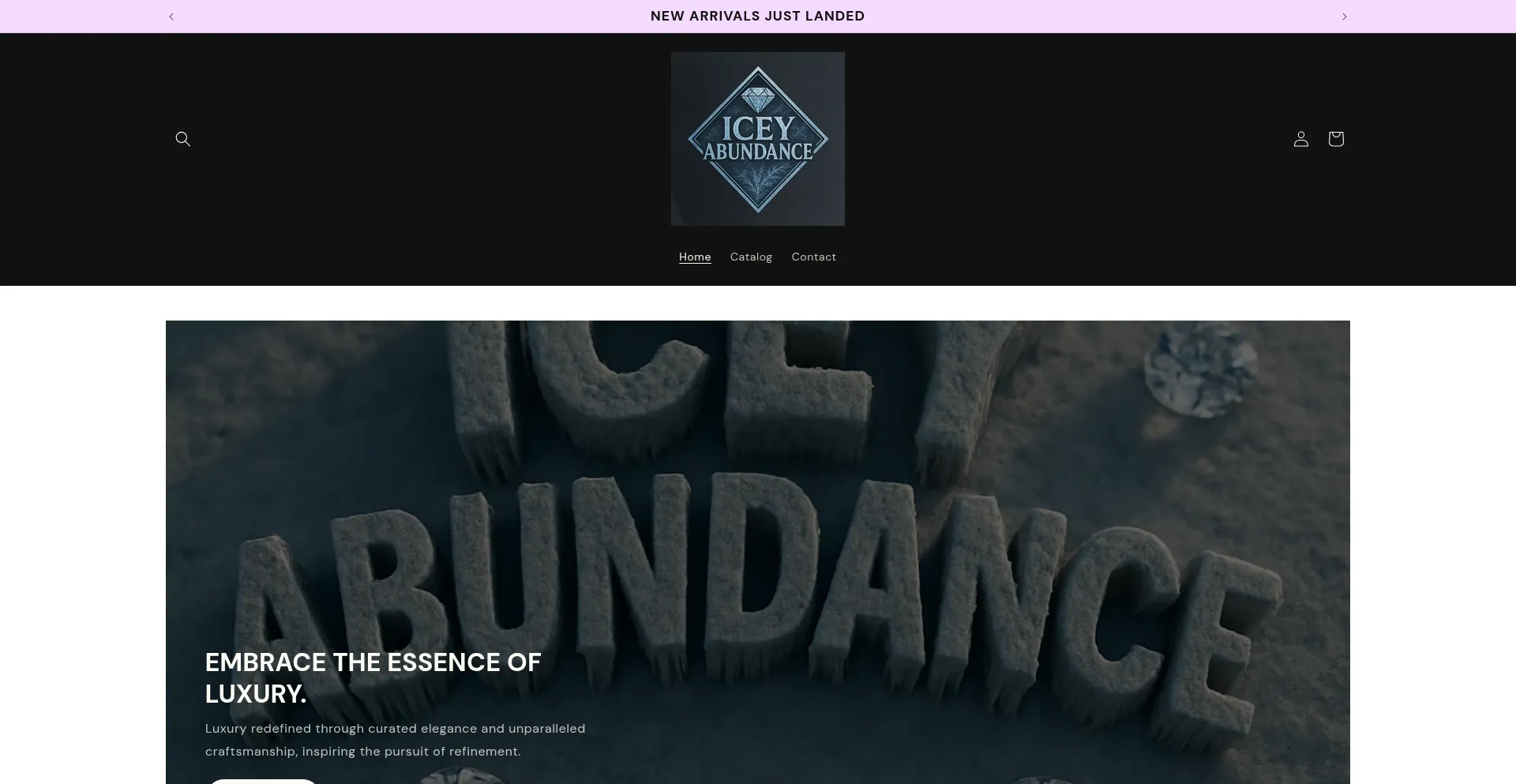 Website screenshot of Iceyabundance.com