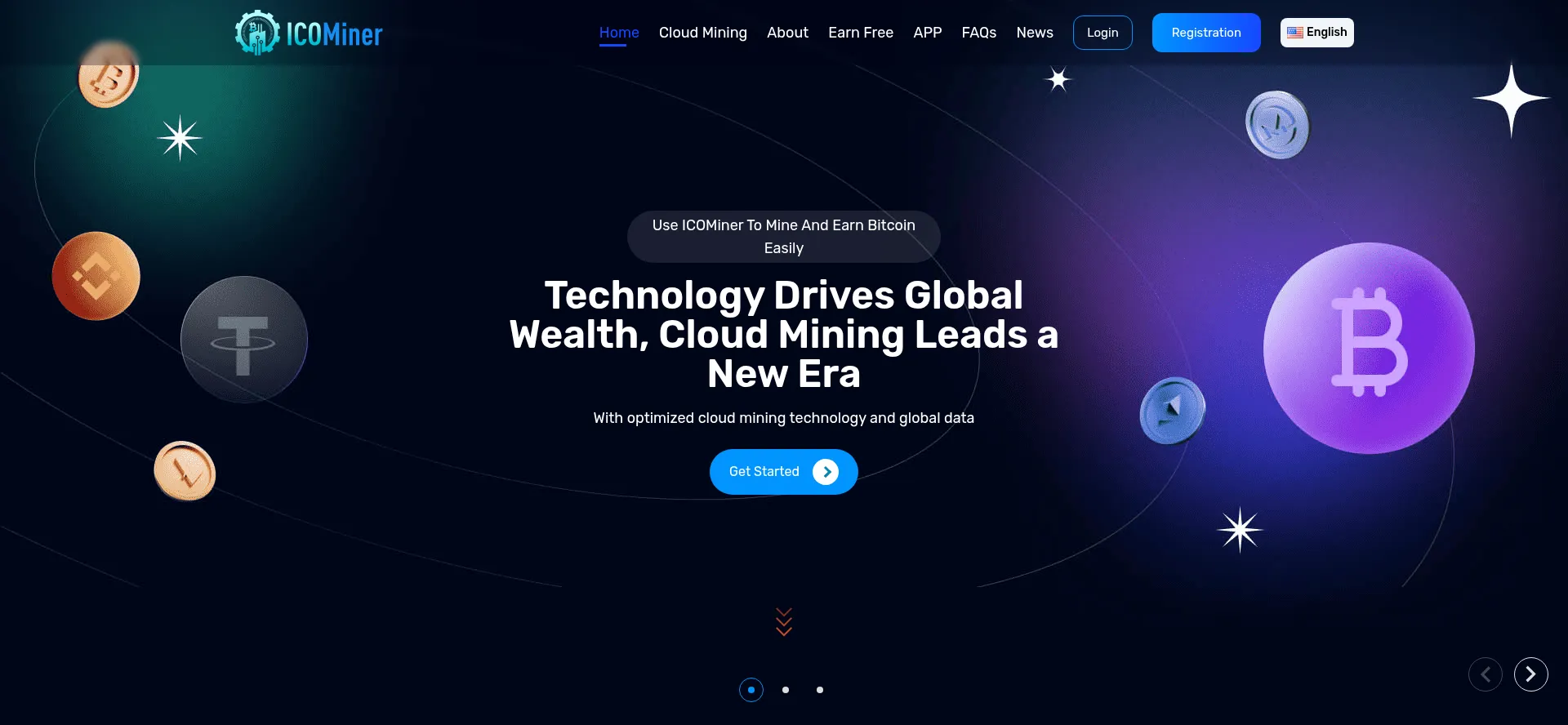 Website screenshot of Icominer.com