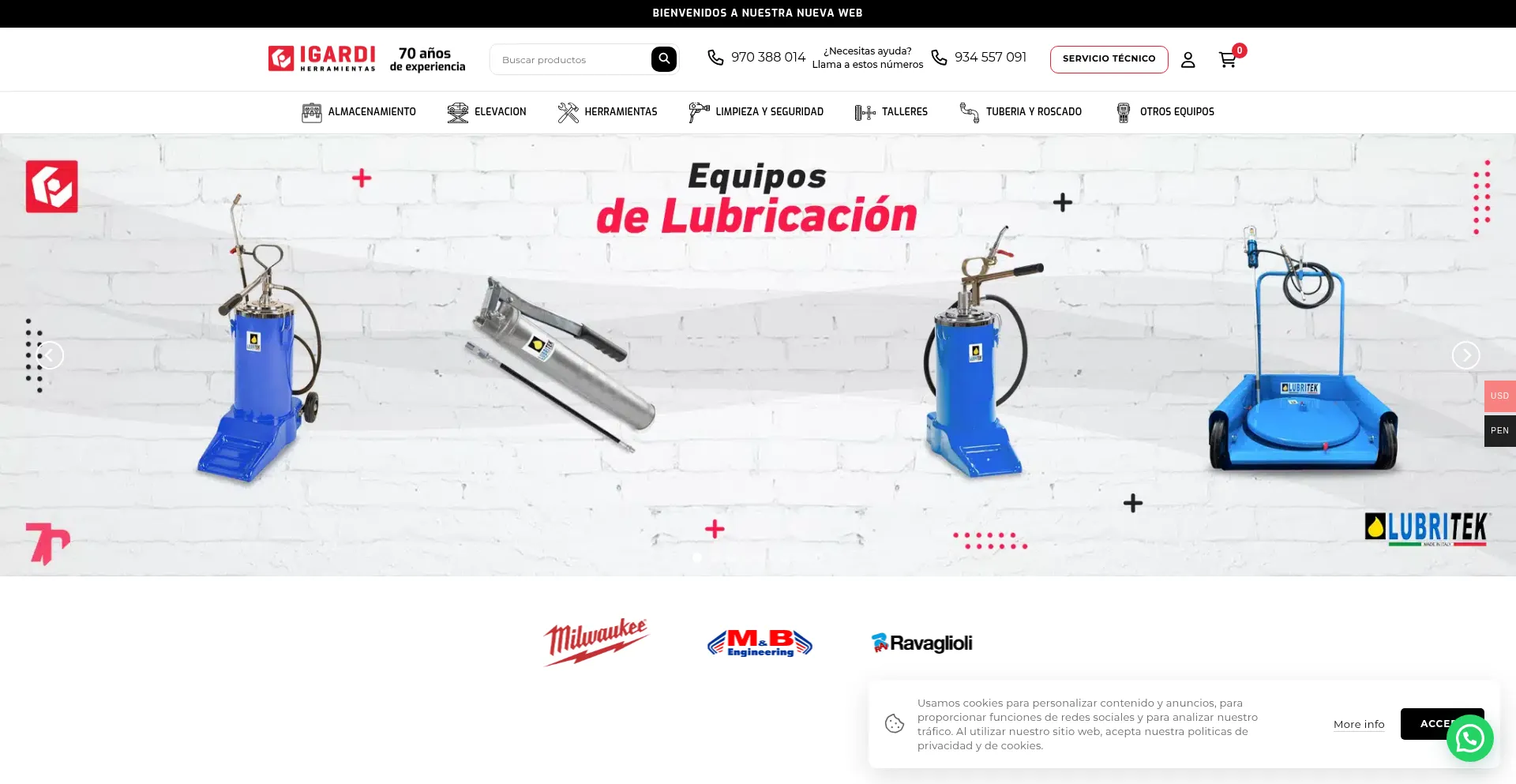 Website screenshot of Igardi.com