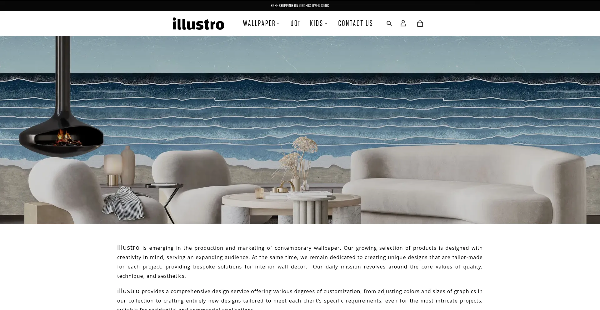 Website screenshot of Illustro.shop
