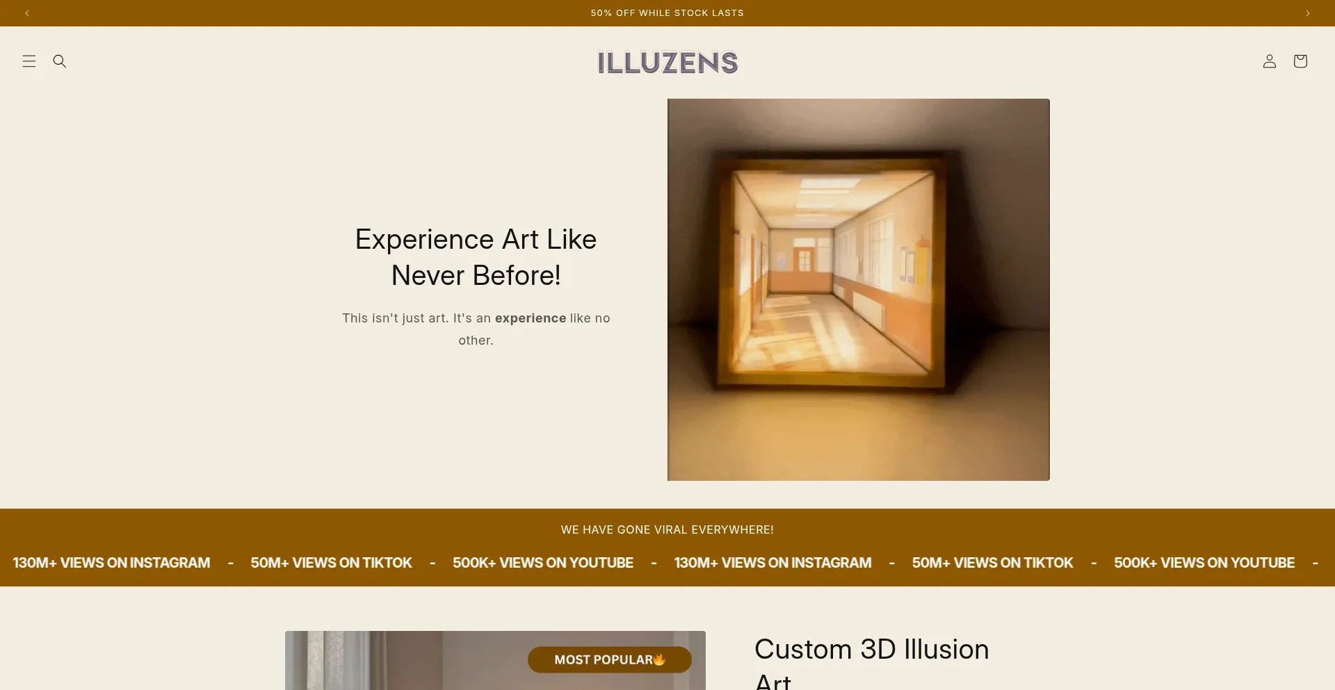Website screenshot of Illuzensshop.com