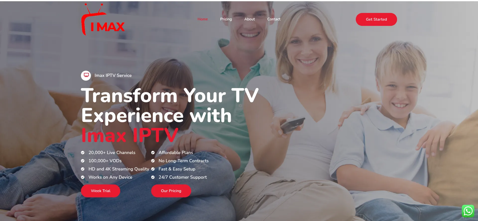 Website screenshot of Imaxiptv.stream
