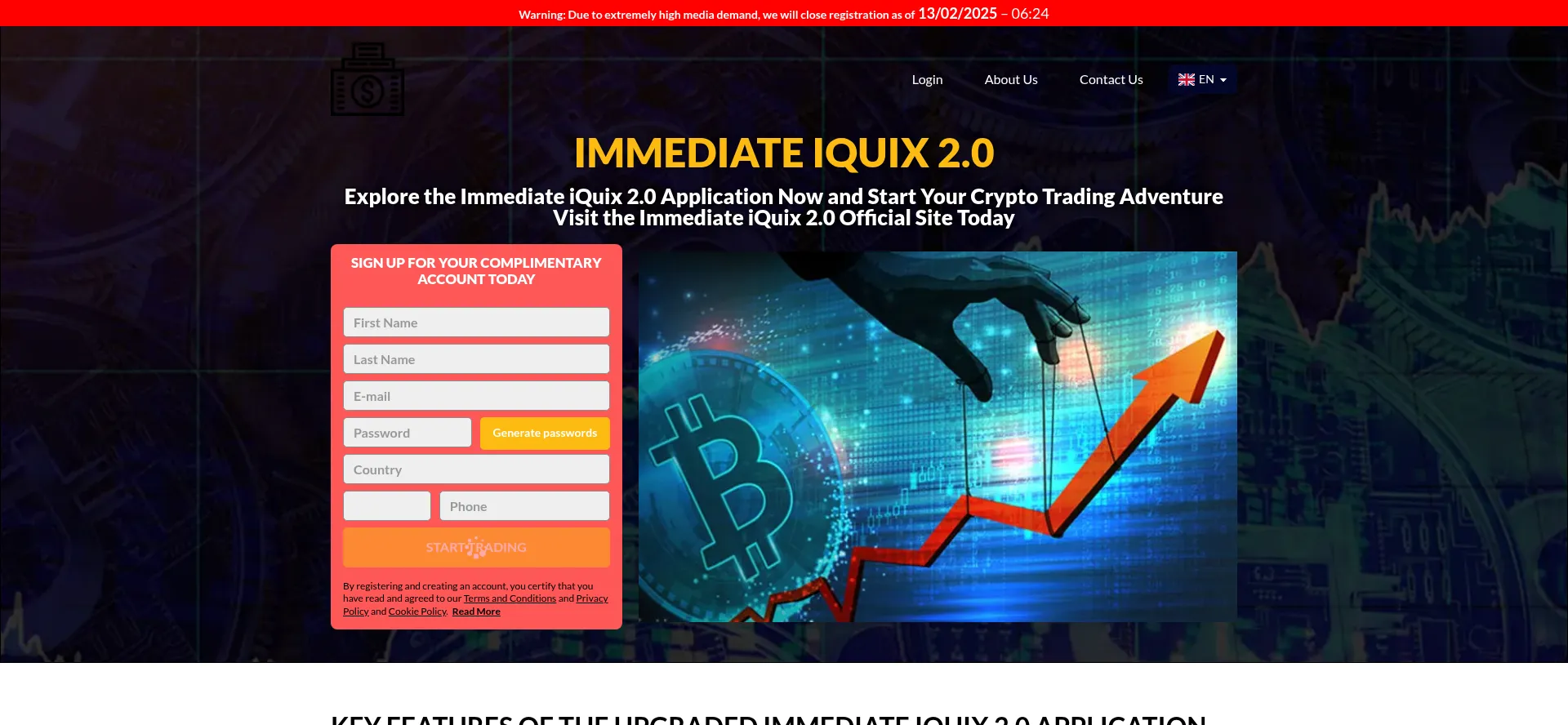 Website screenshot of Immediate-iquix-2-com.the-finance-world.com