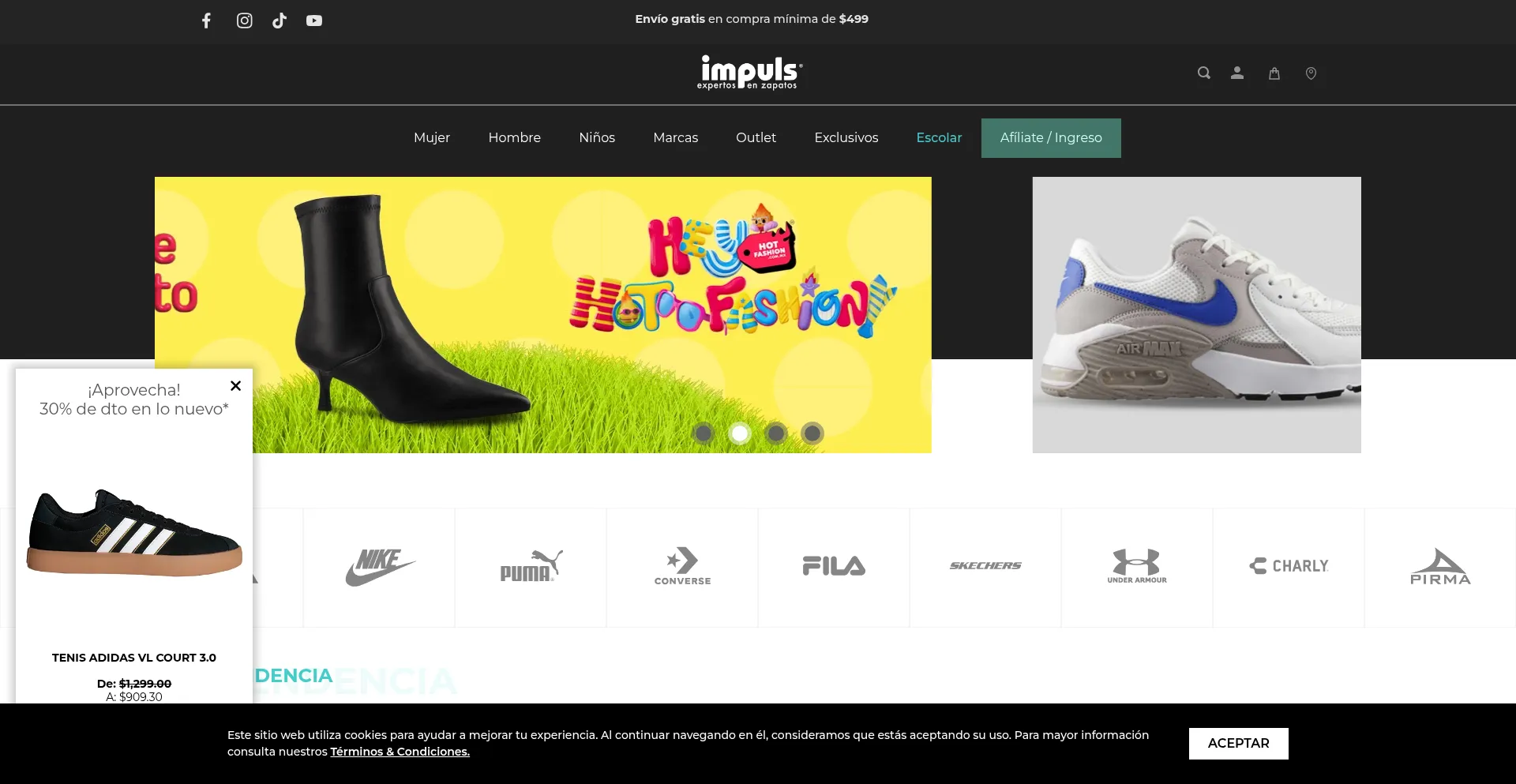 Website screenshot of Impuls.com.mx