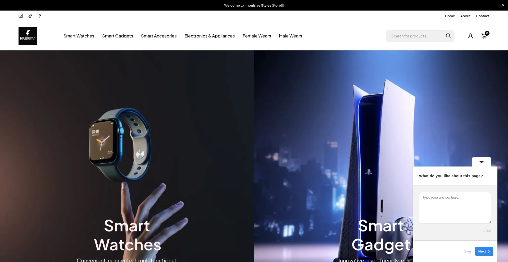 Website screenshot of Impulsivestyles.com