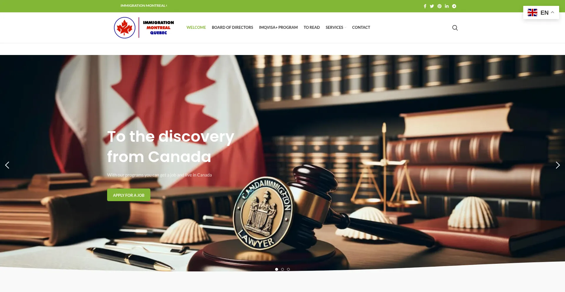 Website screenshot of Imq-canada.ca