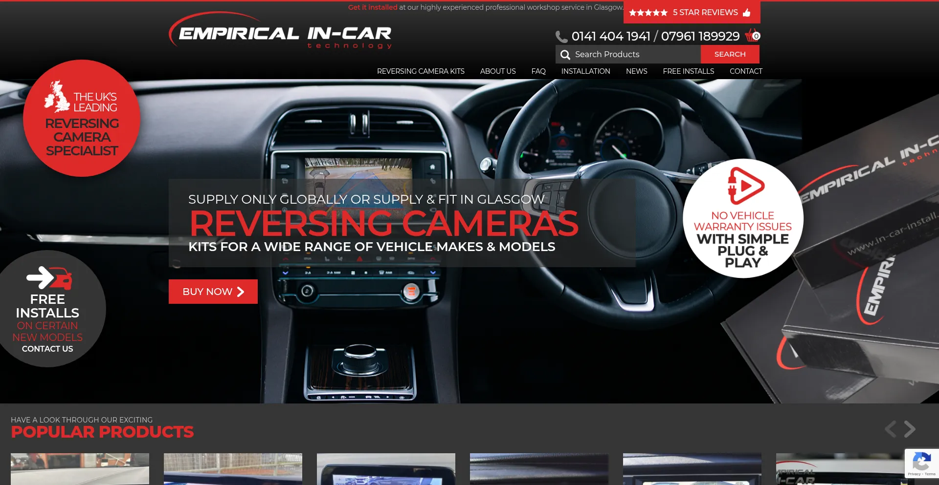 Website screenshot of In-car-install.co.uk