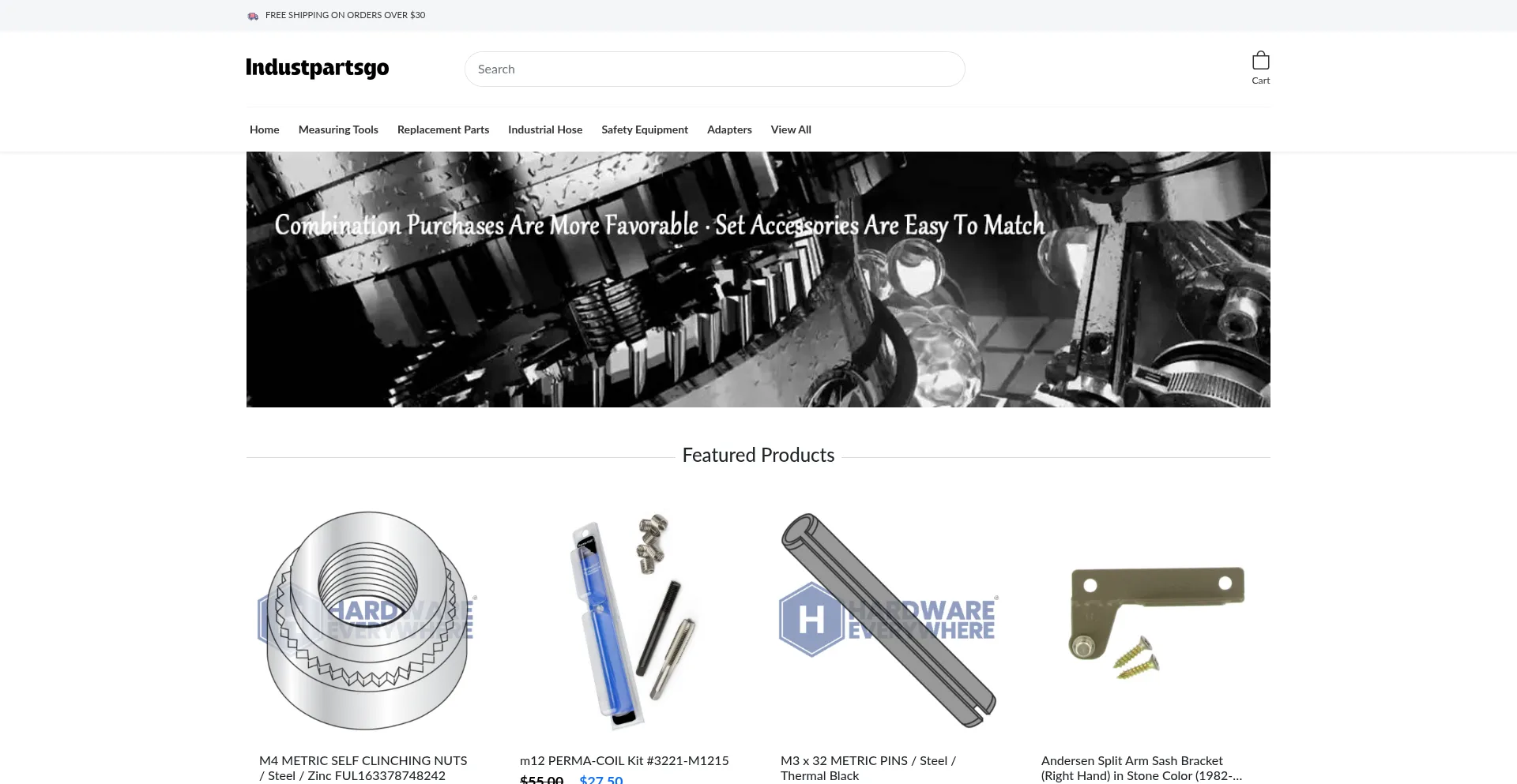 Website screenshot of Industpartsgo.com