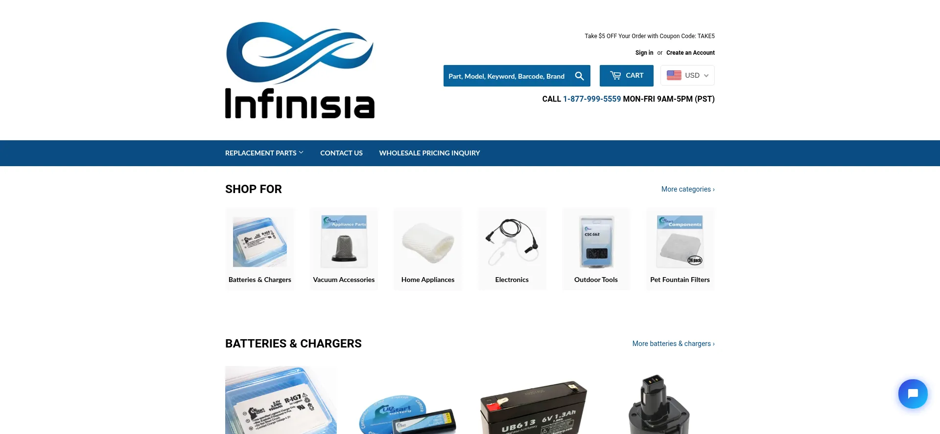 Website screenshot of Infinisia.com