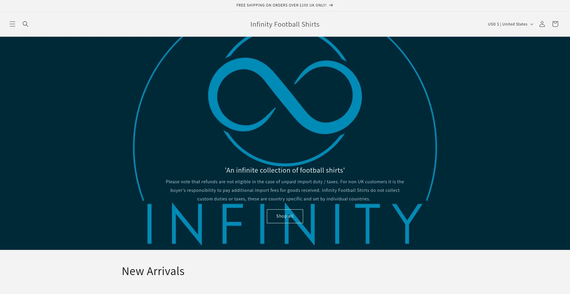 Infinityfootballshirts.com
