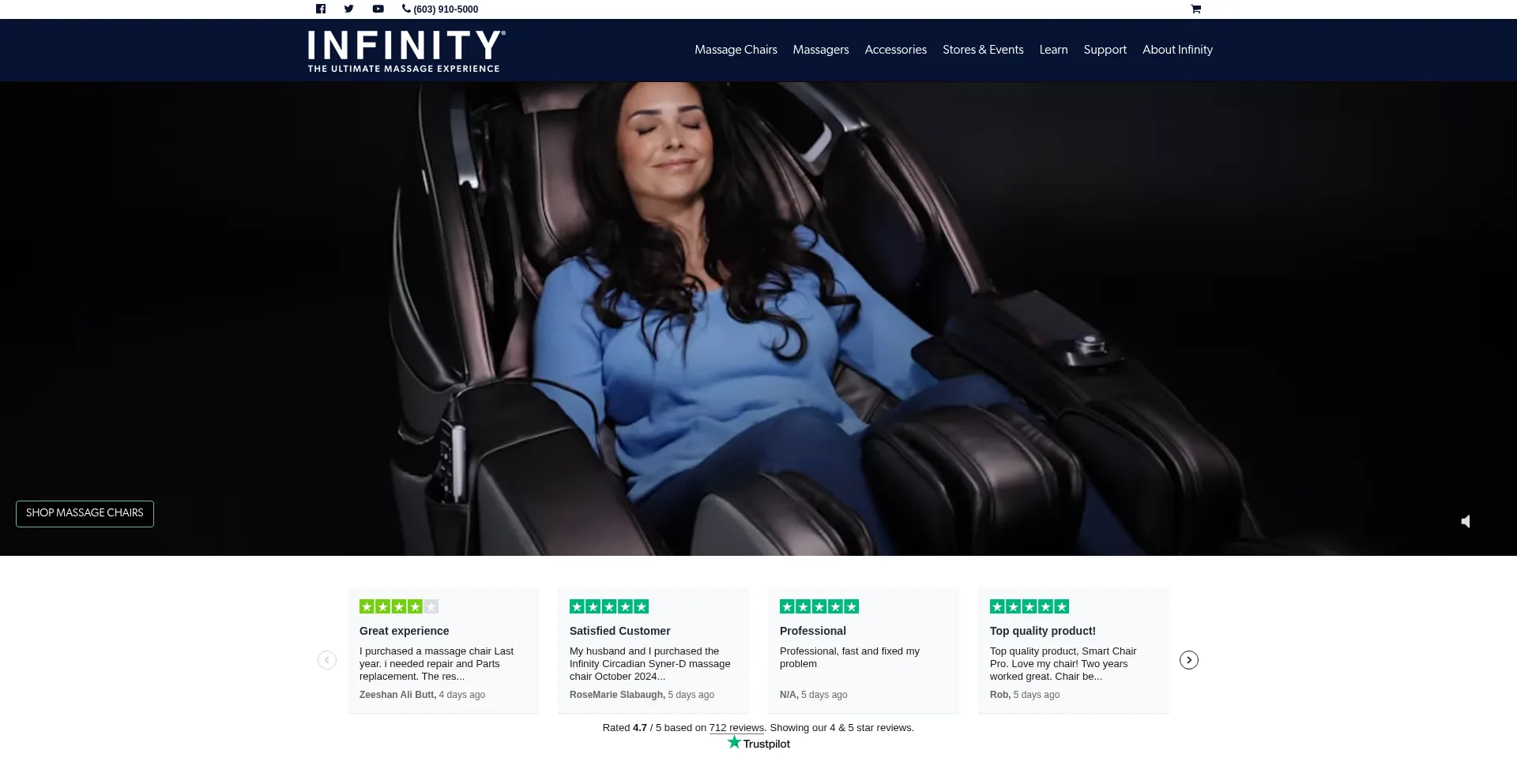 Ist Infinitymassagechairs.com sicher und vertrauenswürdig?