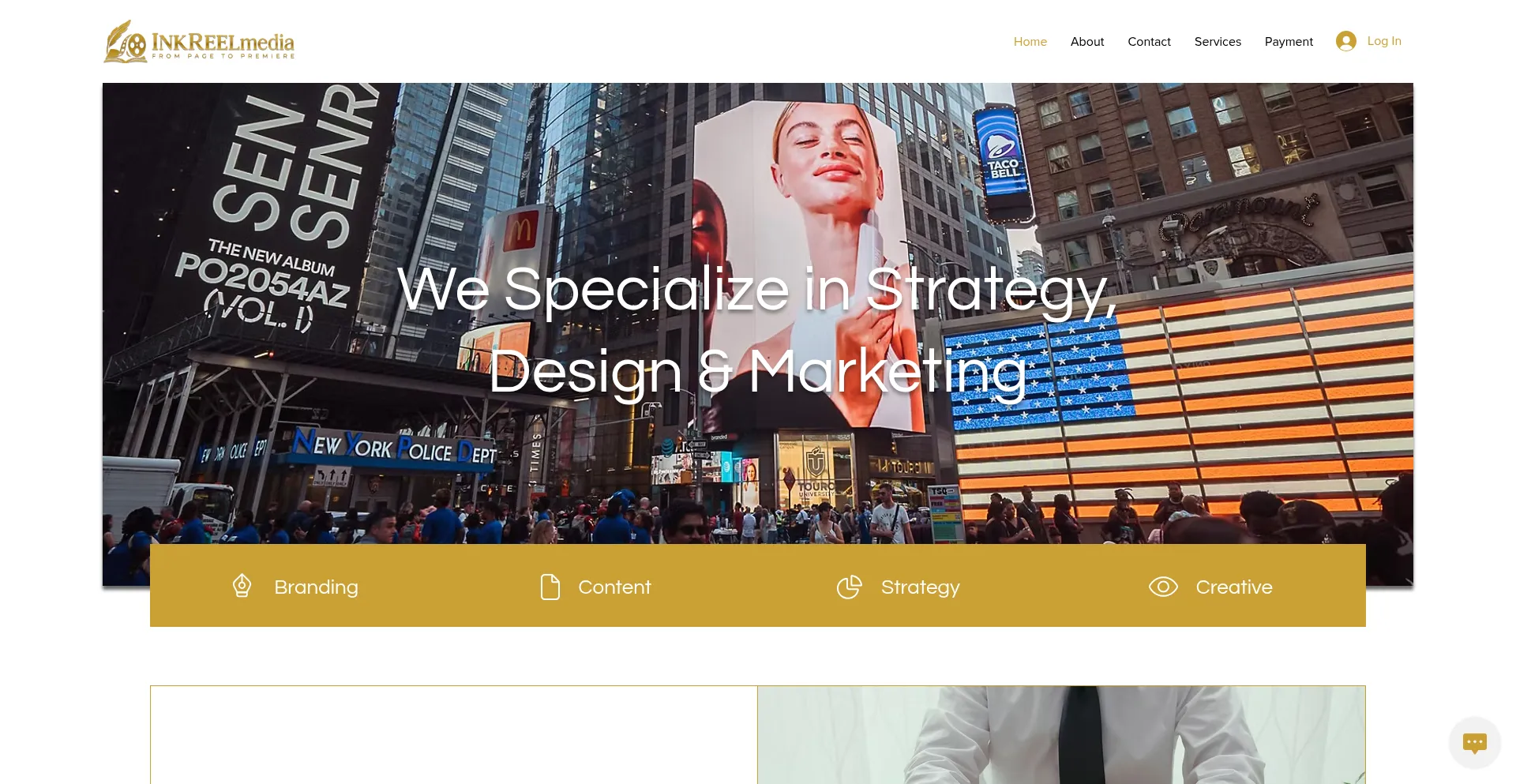 Website screenshot of Inkreelmedia.com
