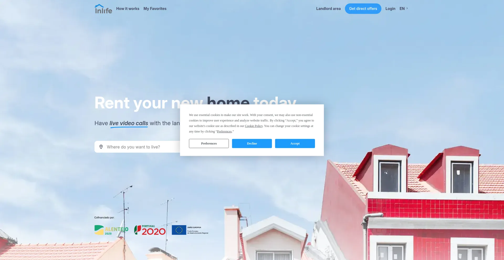 Website screenshot of Inlifehousing.com