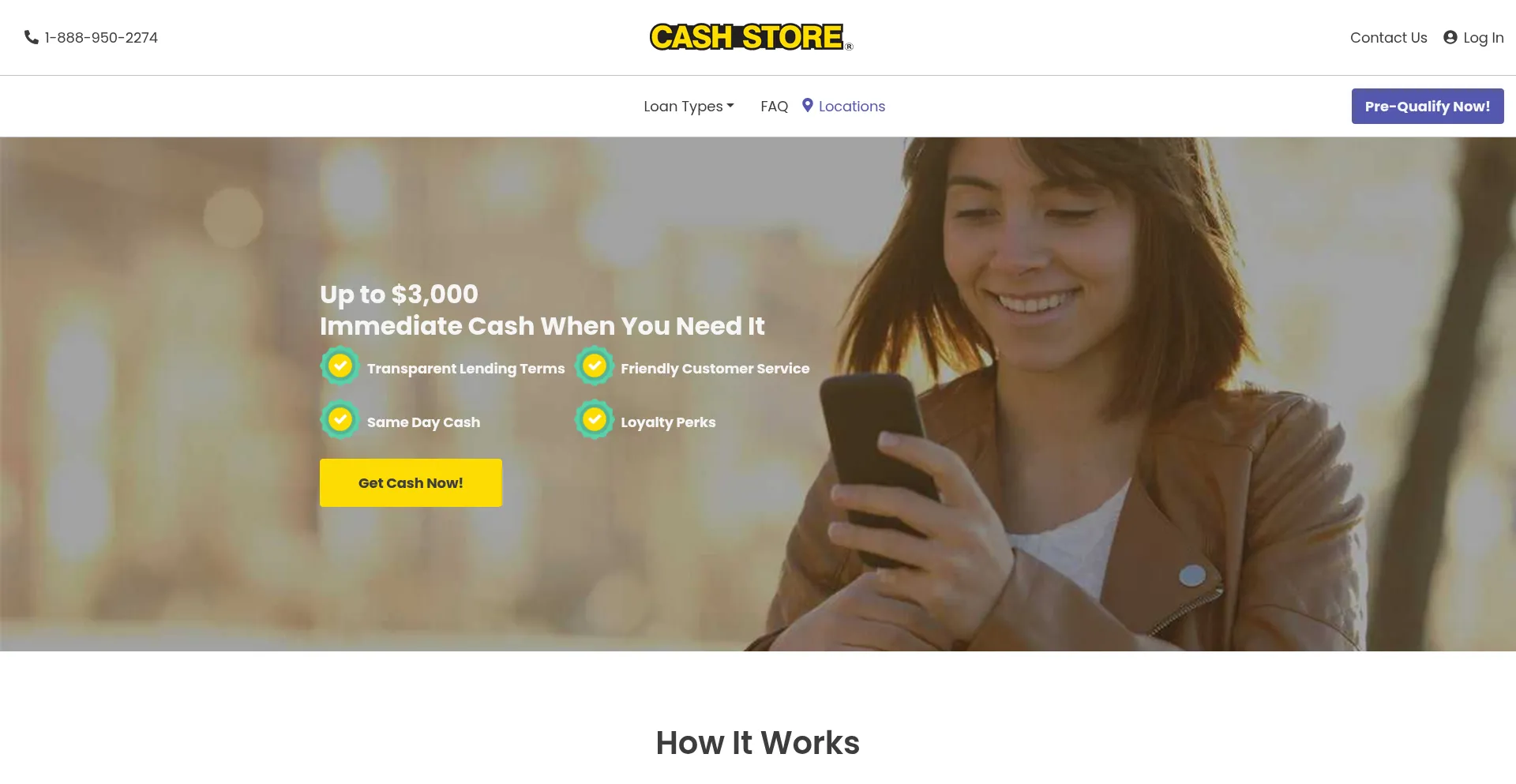Website screenshot of Instantcashadvance.com