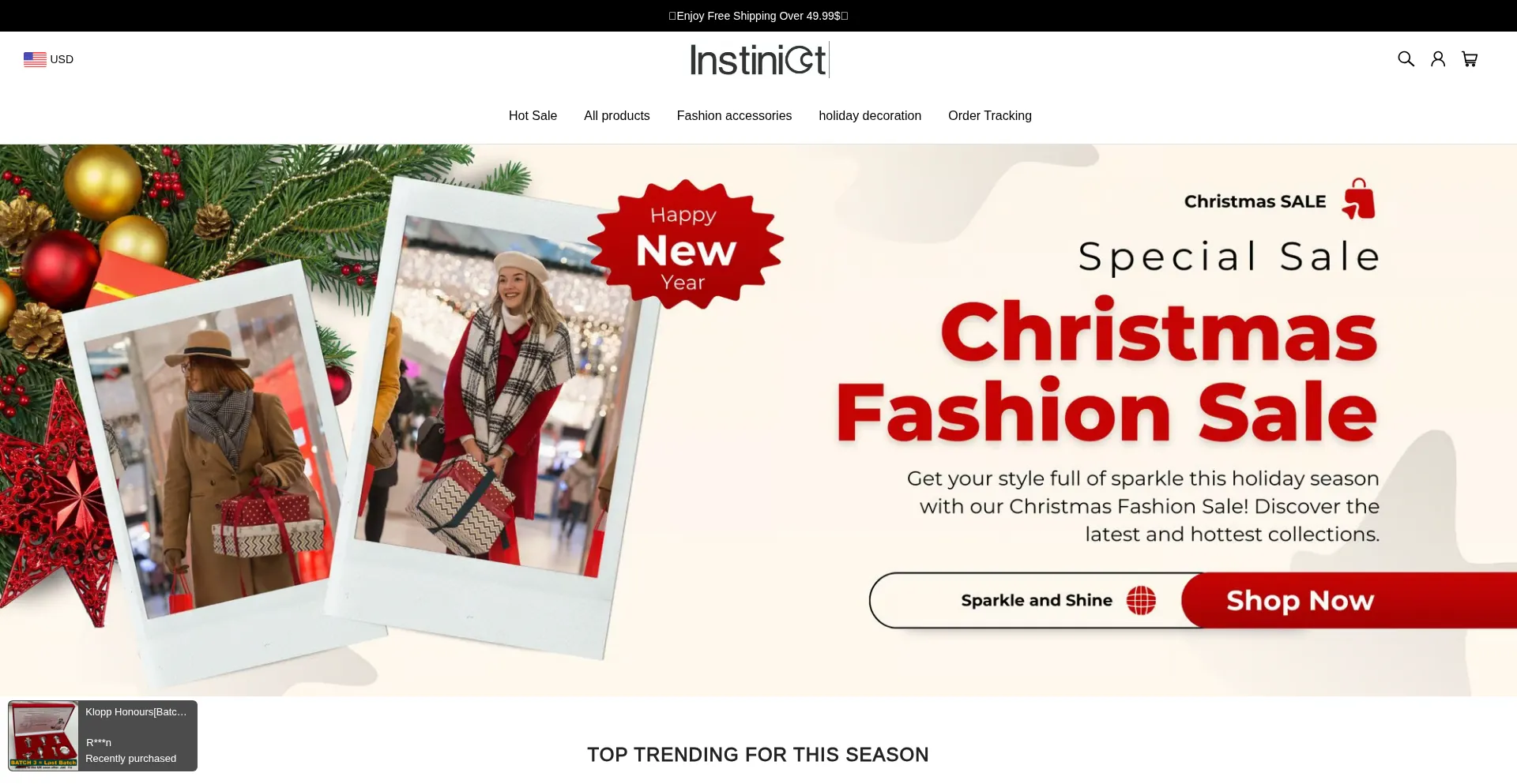 Website screenshot of Instinict.com