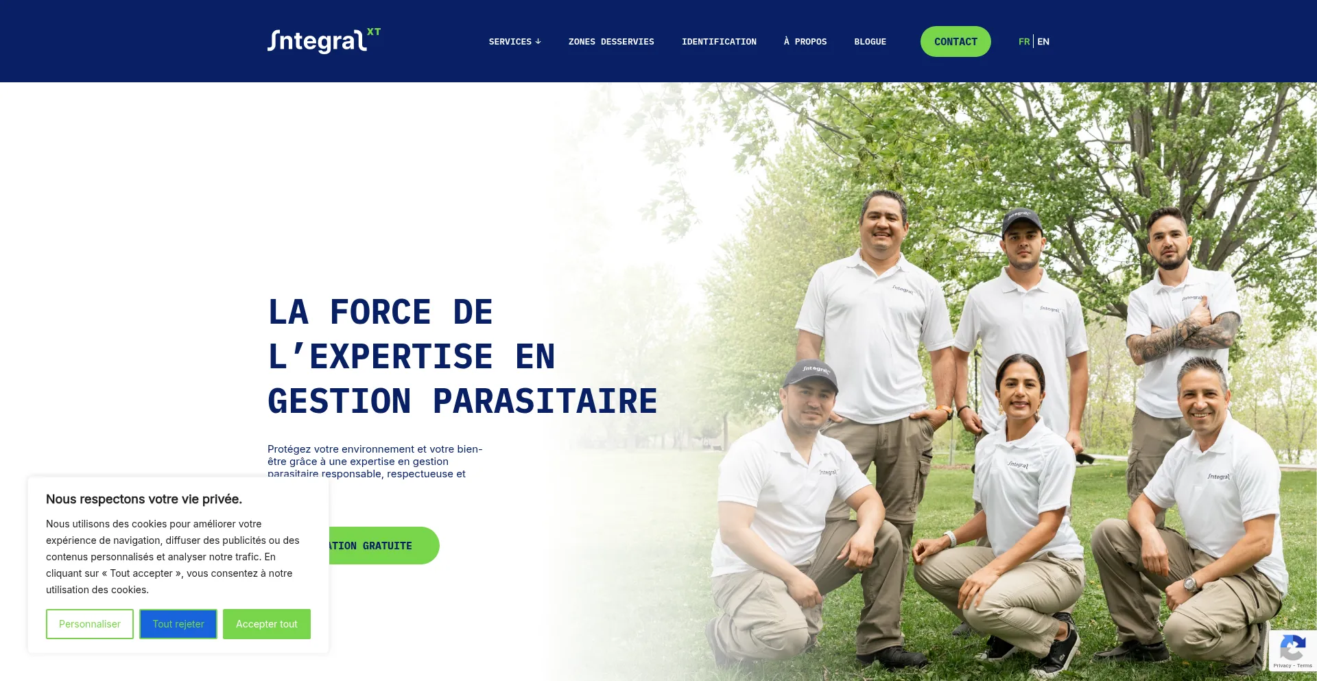 Website screenshot of Integralxt.ca