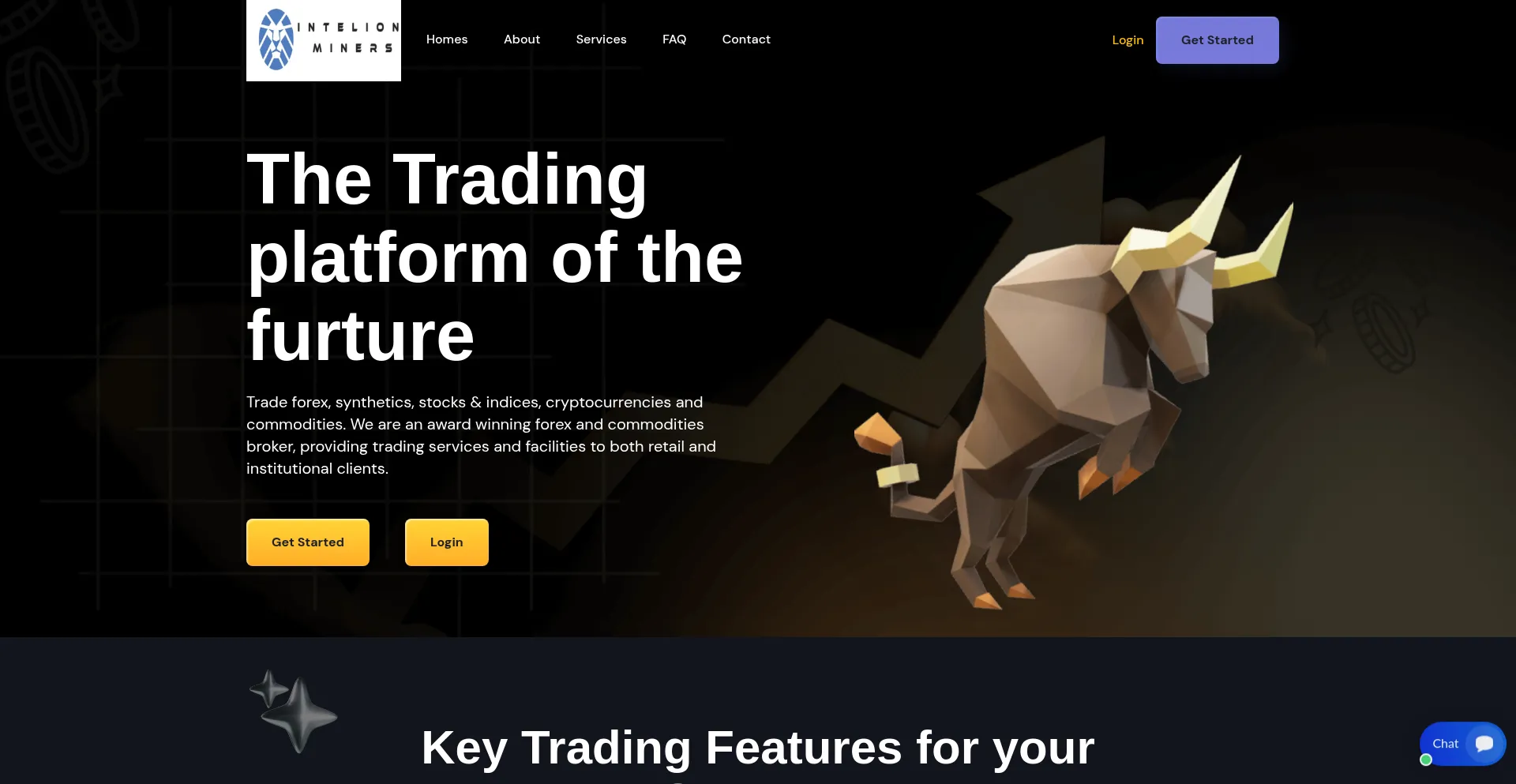 Website screenshot of Intelionminers.com