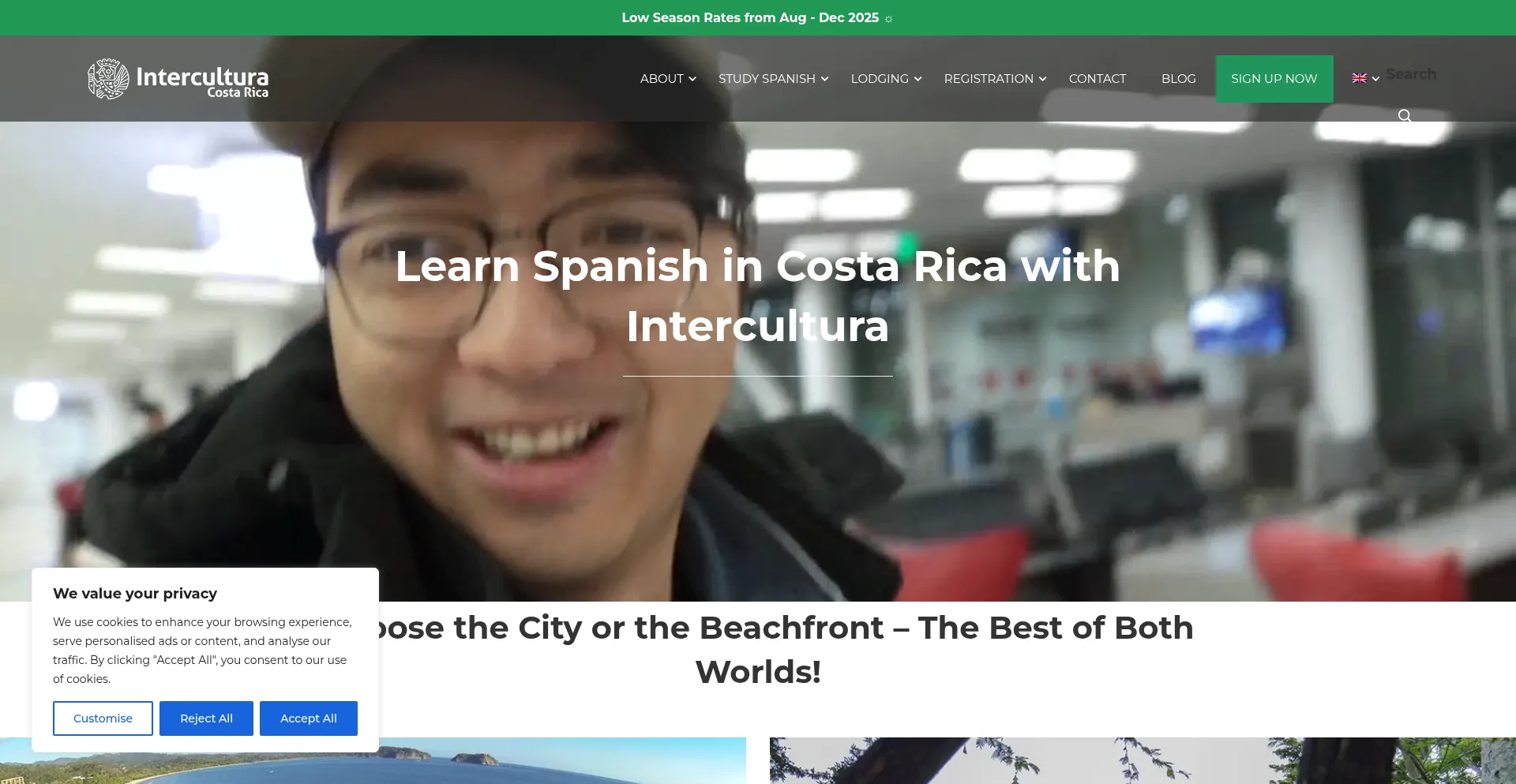 Website screenshot of Interculturacostarica.com