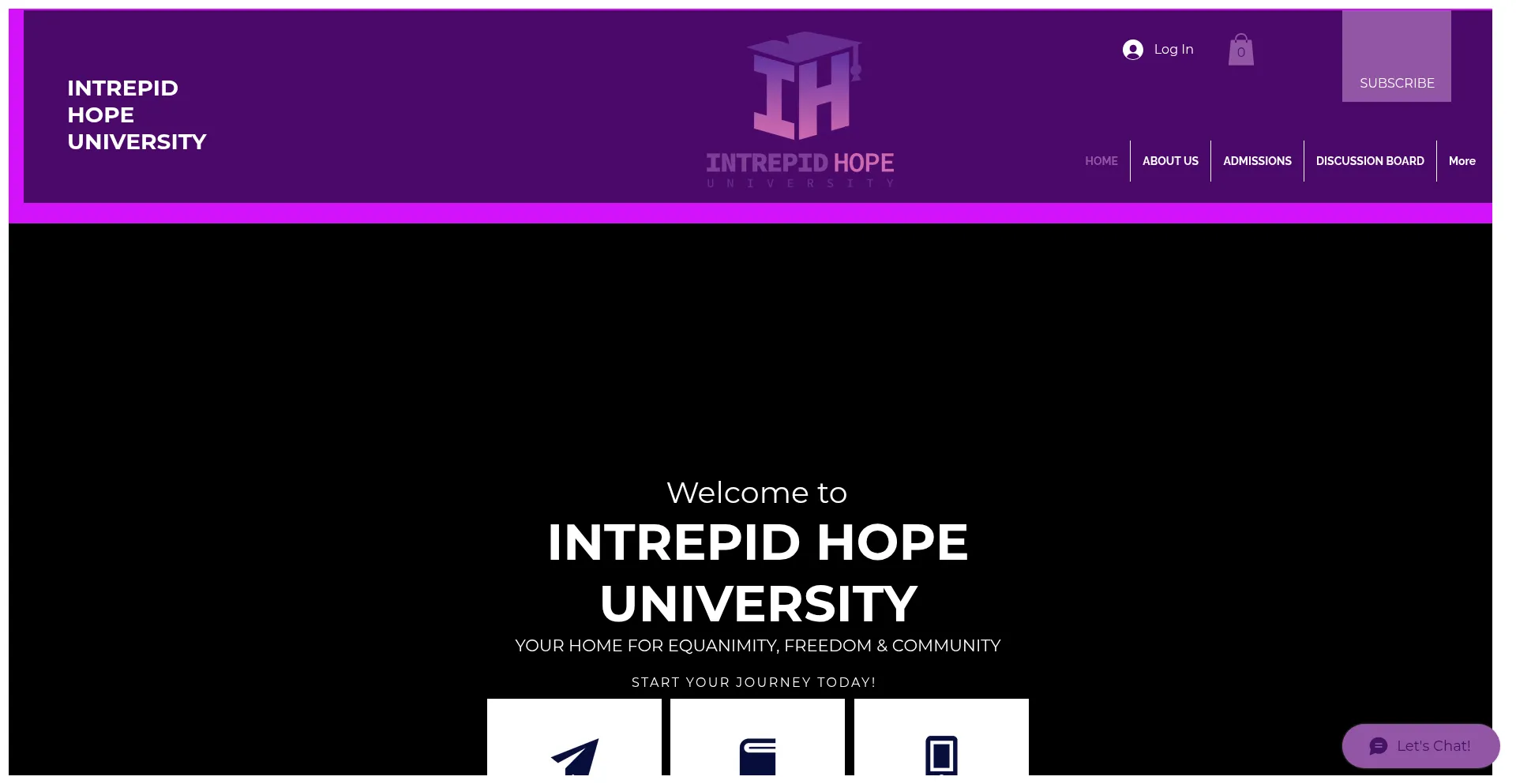 Intrepidhopeuniversity.com Screenshot