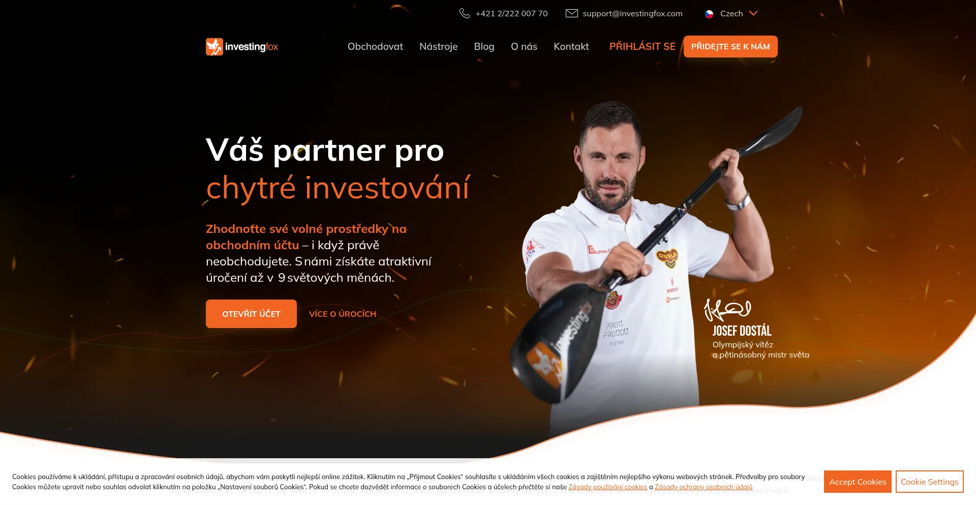 Website screenshot of Investingfox.cz
