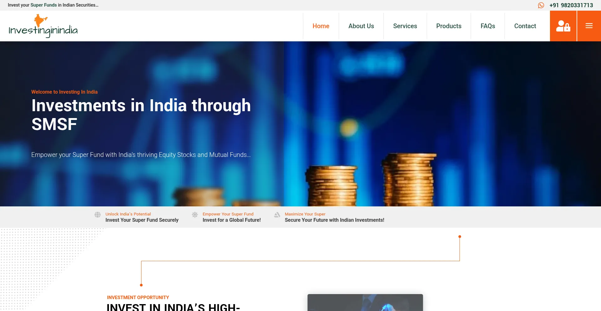 Website screenshot of Investinginindia.info