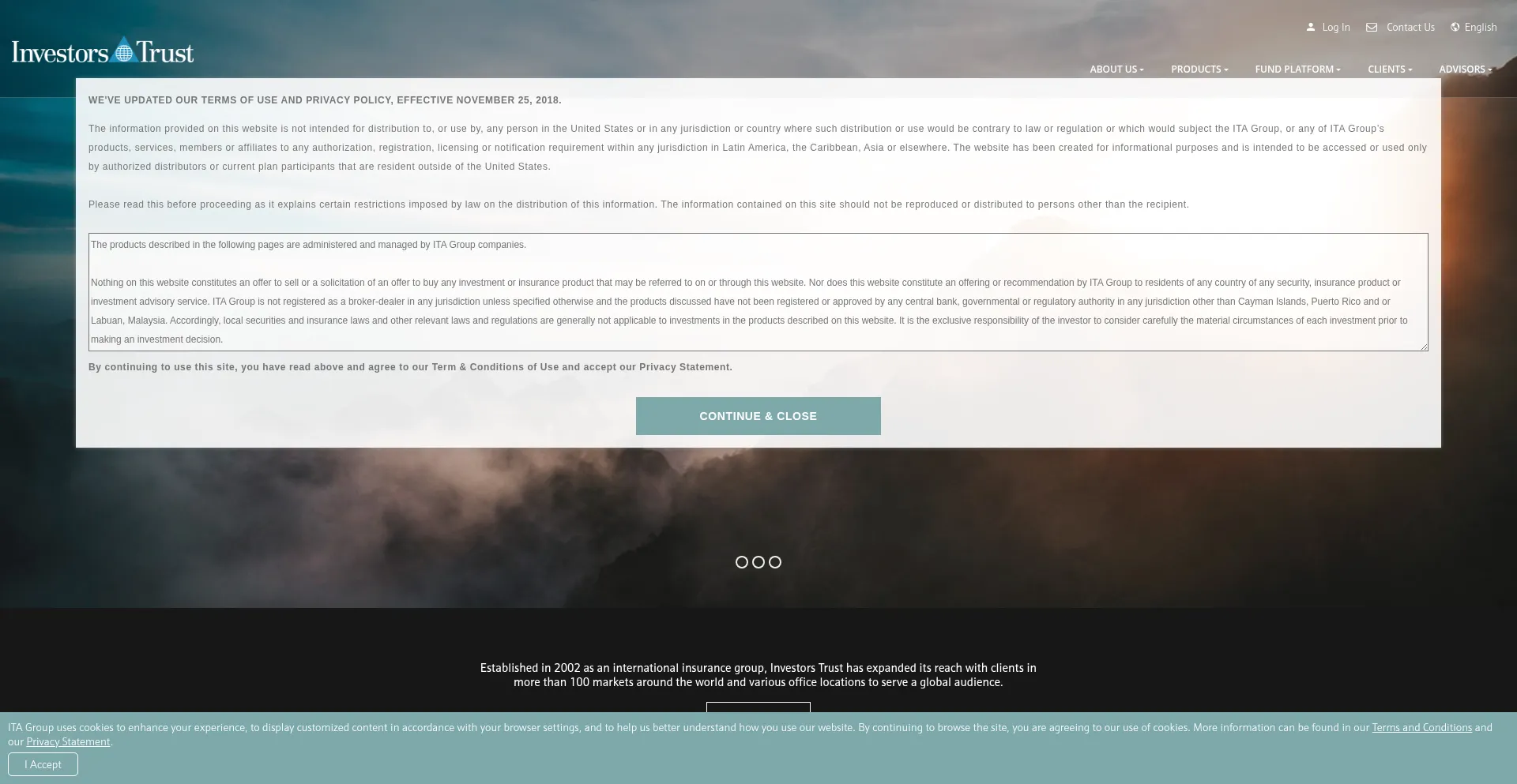 Website screenshot of Investors-trust.com