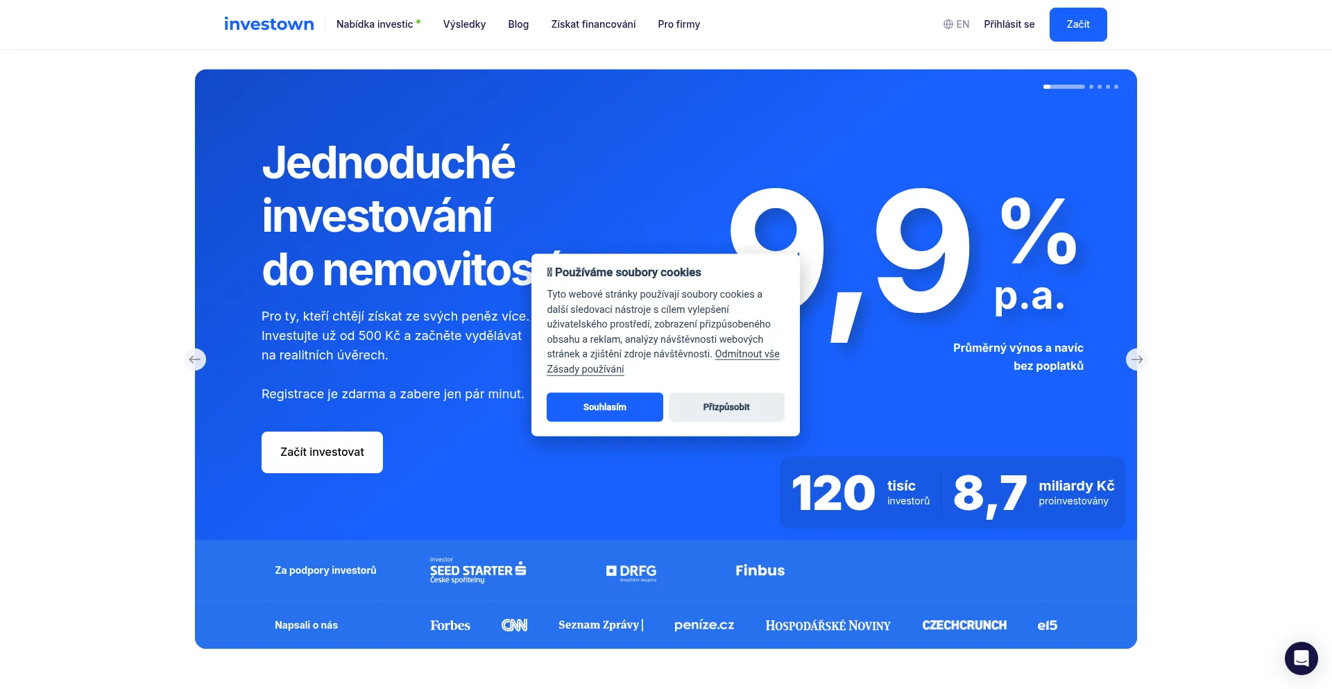 Investown.cz Screenshot