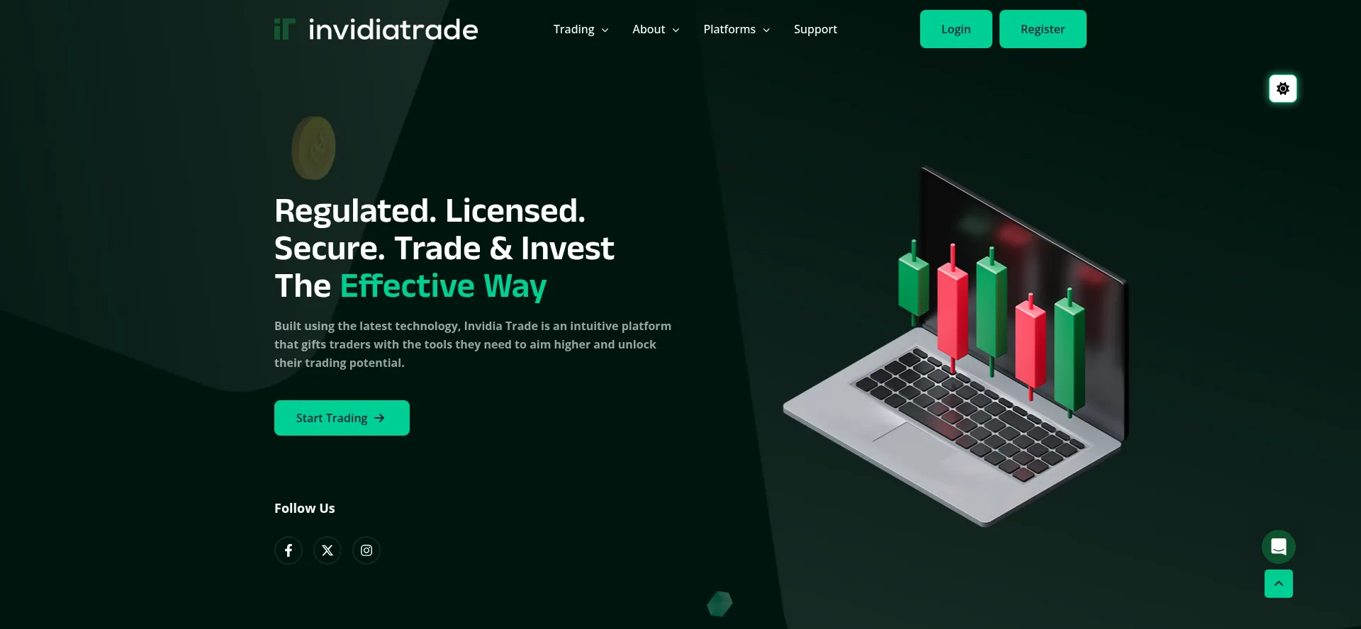 Website screenshot of Invidiatrade.com