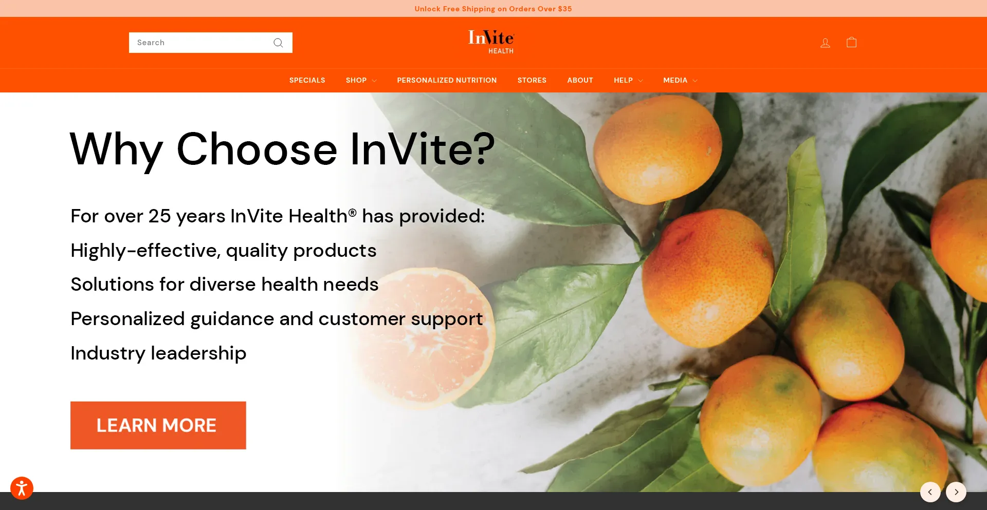 Website screenshot of Invitehealth.com