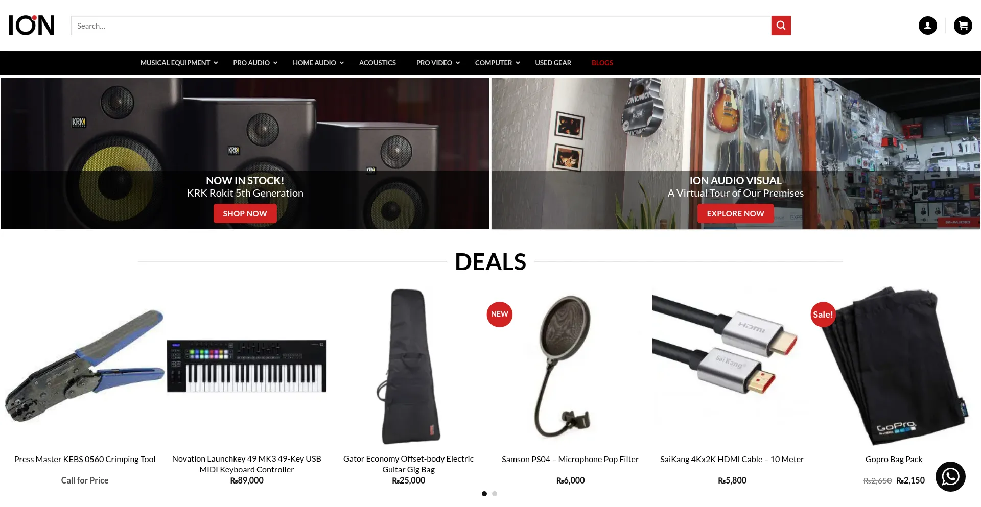 Website screenshot of Ion.com.pk