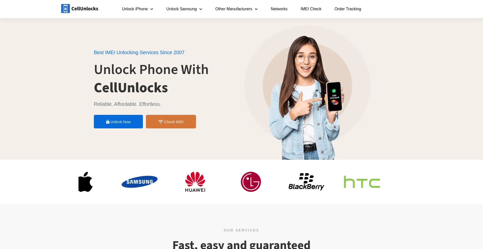Website screenshot of Iphoneimei.net