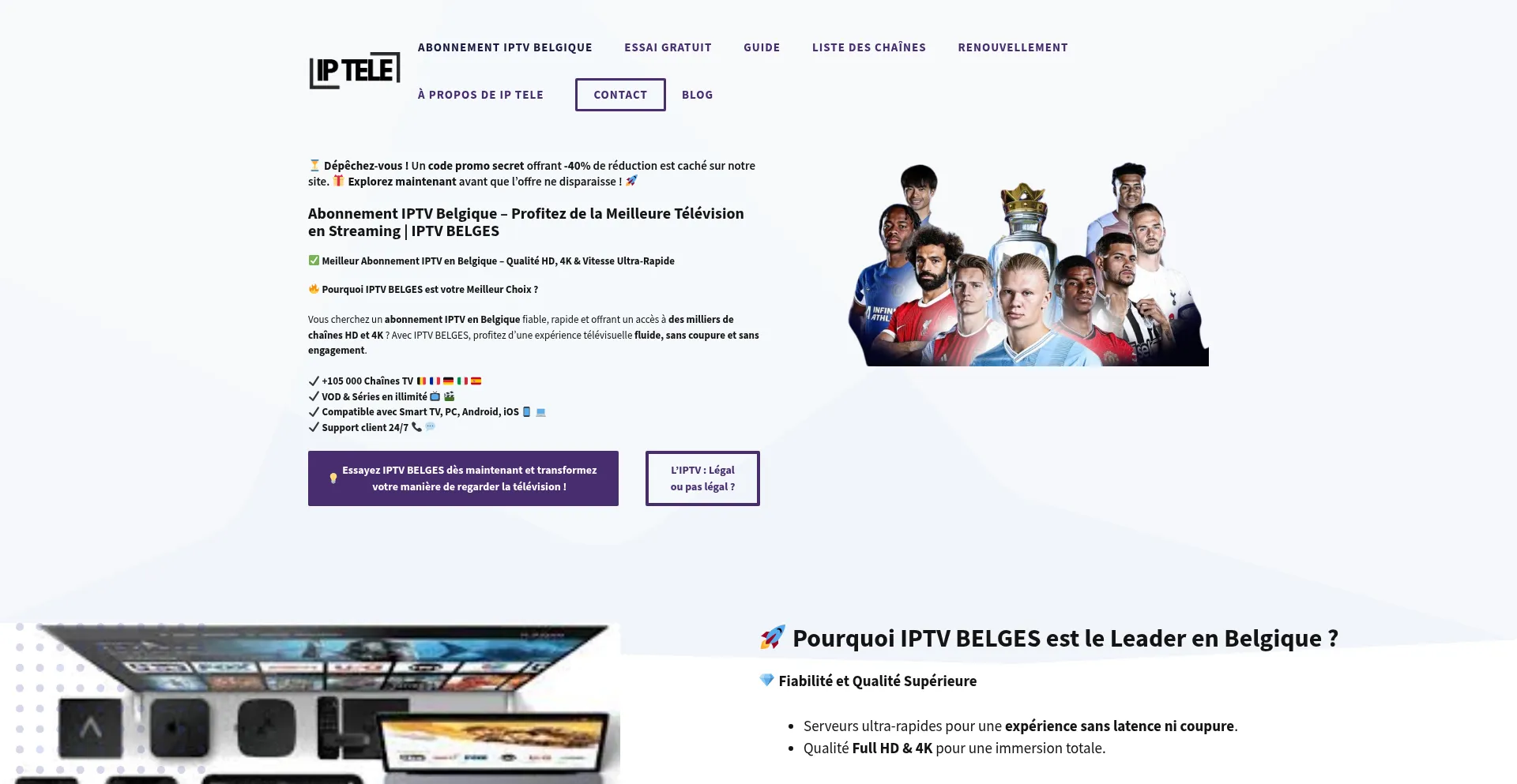 Website screenshot of Iptele.co