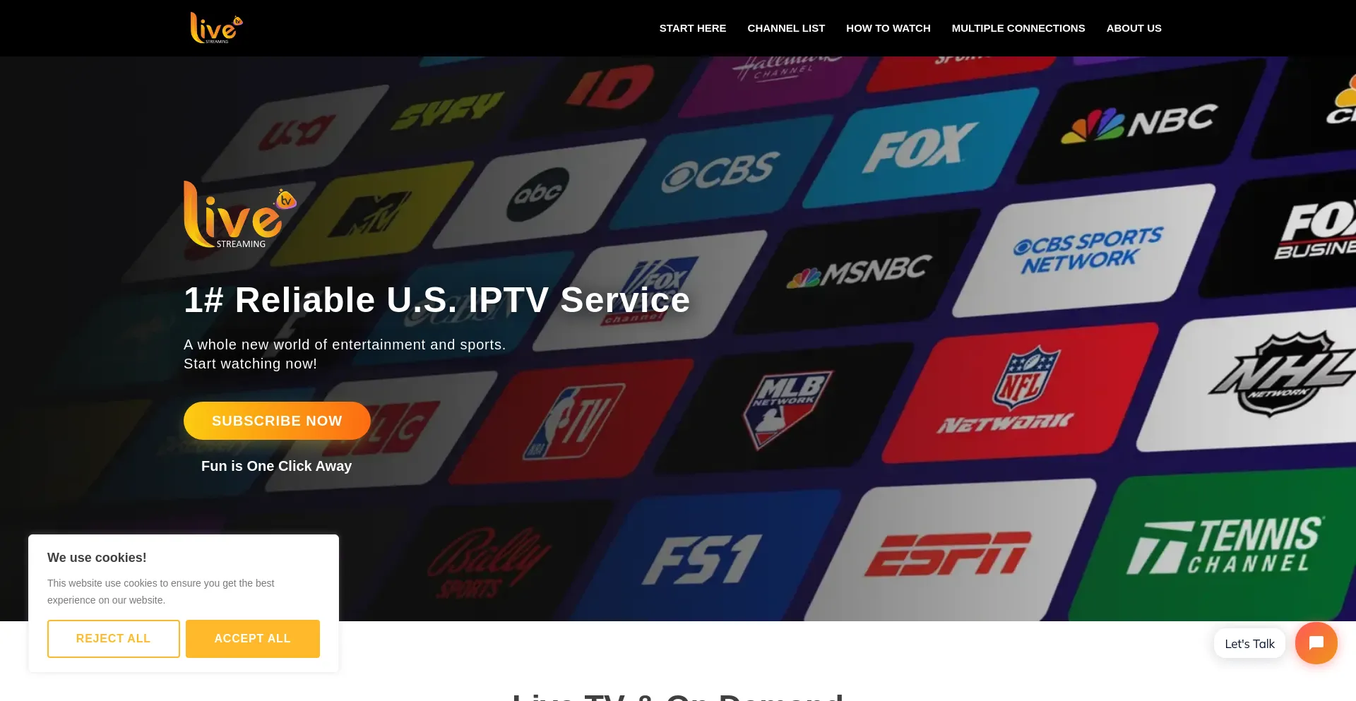 Website screenshot of Iptvliveusa.com