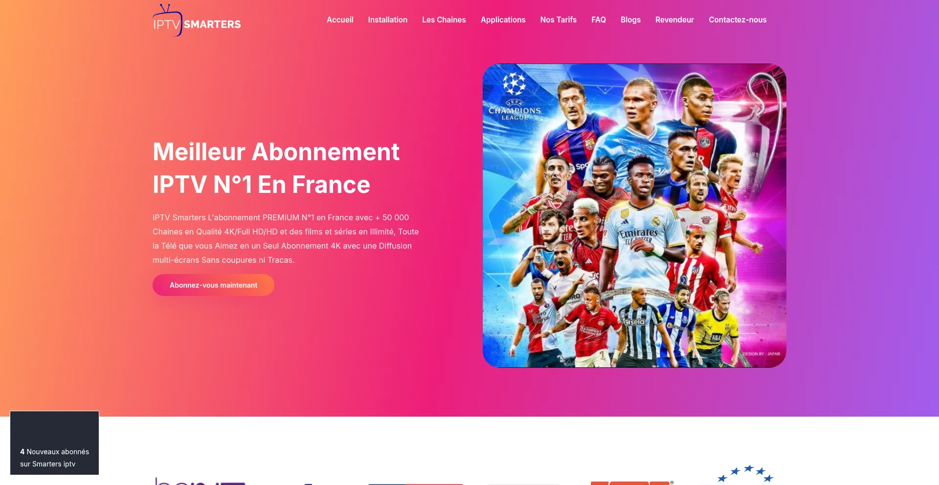 Website screenshot of Iptvsmarters-fr.com