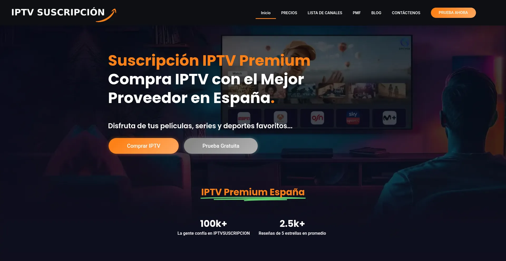 Website screenshot of Iptvsuscripcion.es