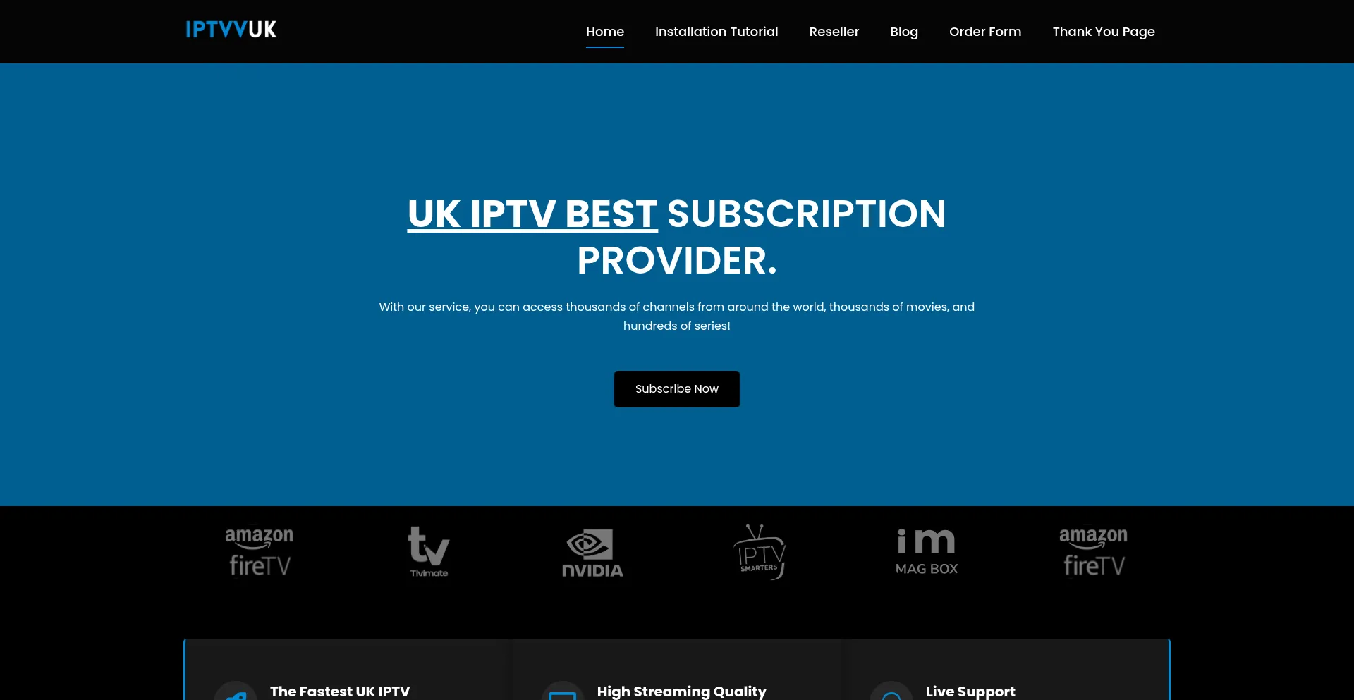 Website screenshot of Iptvvuk.com