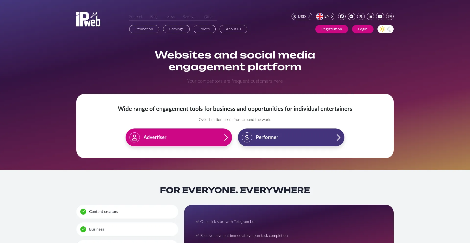 Website screenshot of Ipweb.pro