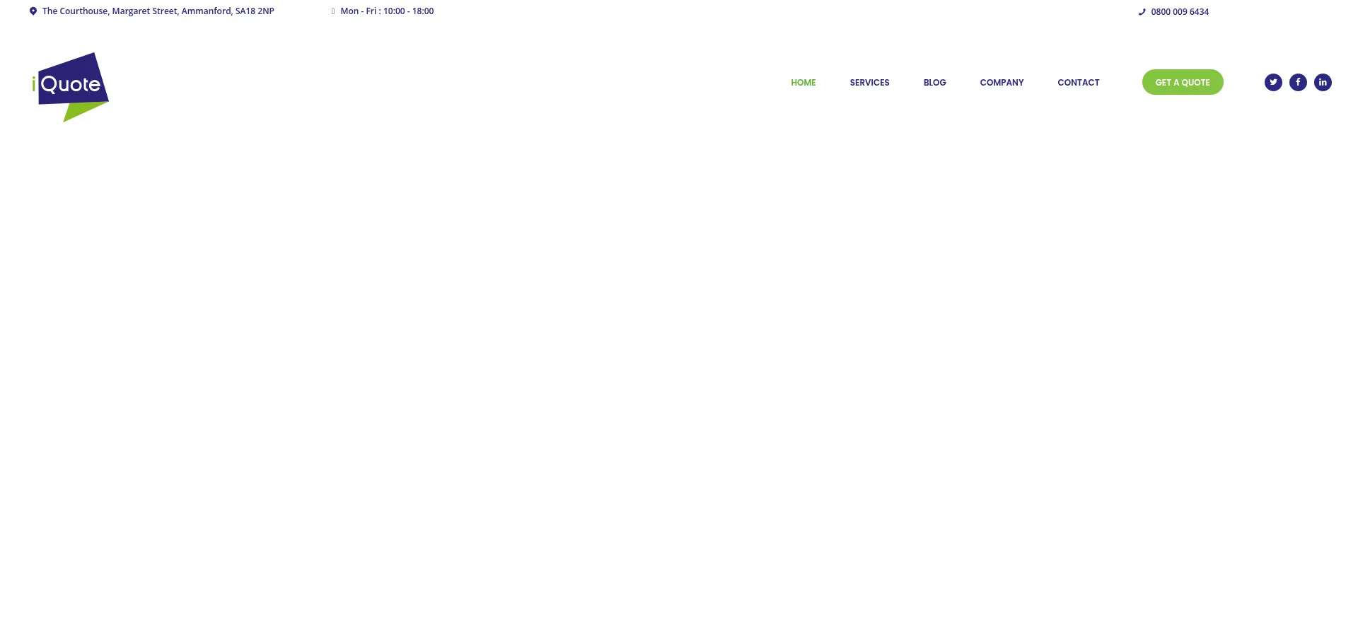 Website screenshot of Iquote.online